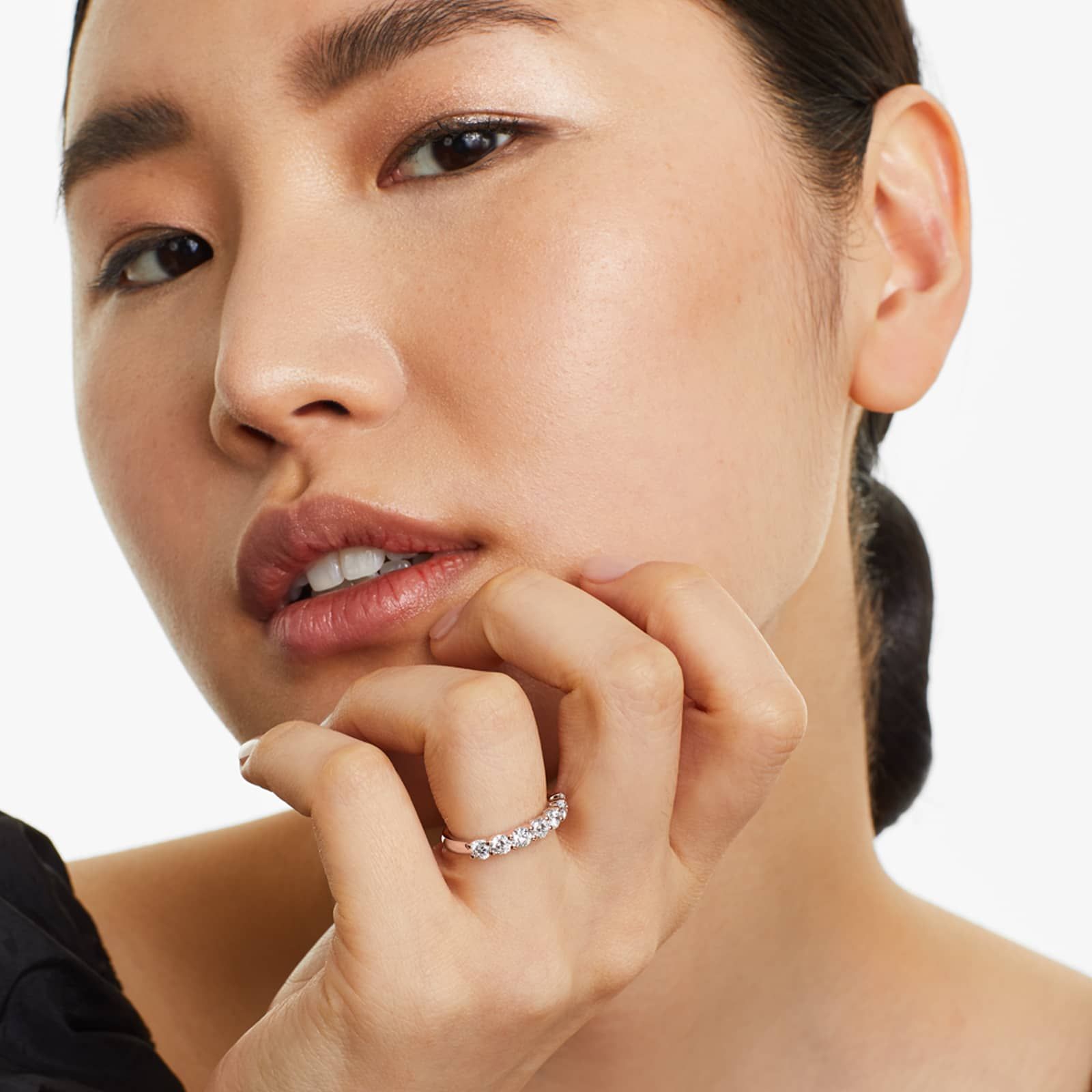 Seven Stone Low Dome Basket Lab Diamond Ring