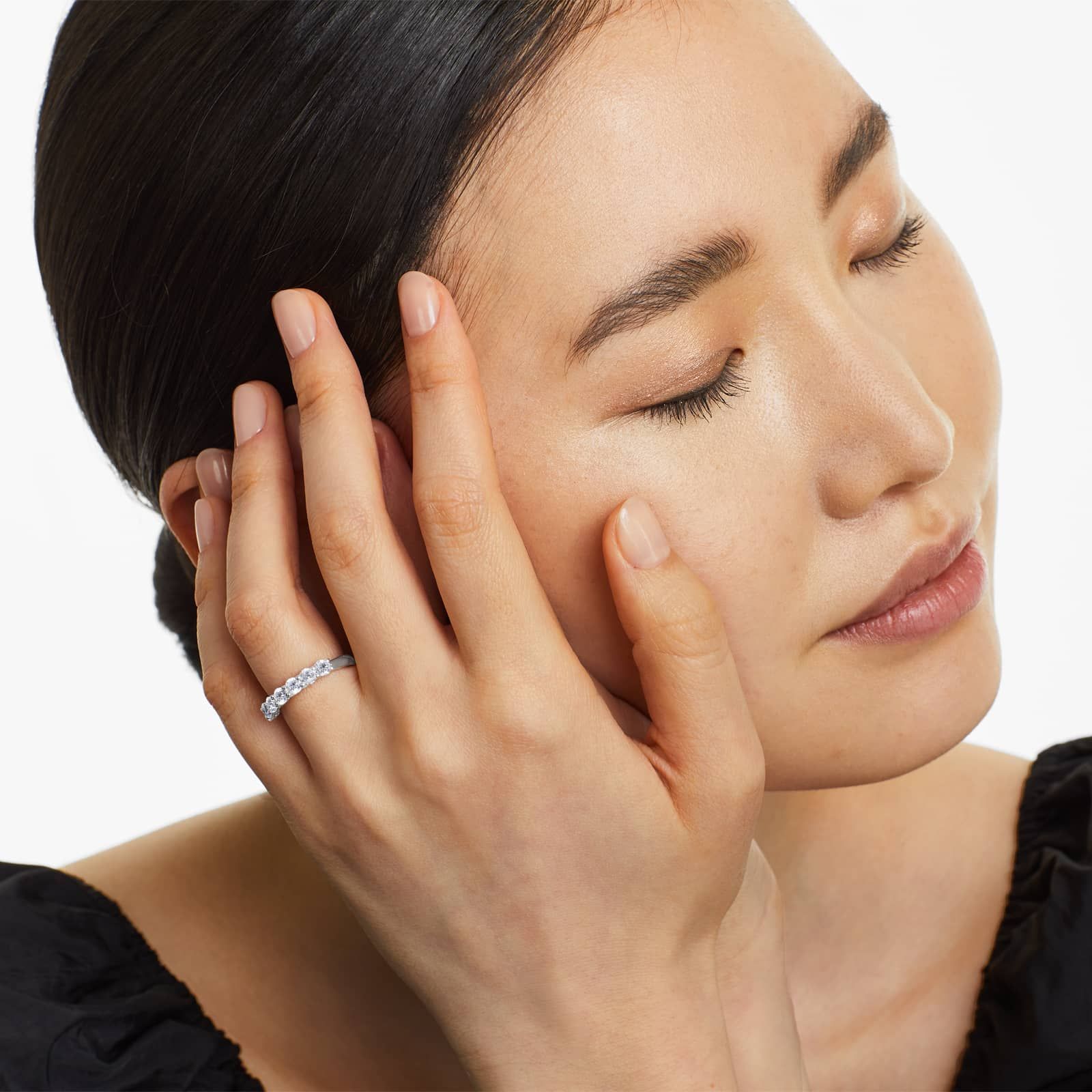 Seven Stone Low Dome Basket Lab Diamond Ring