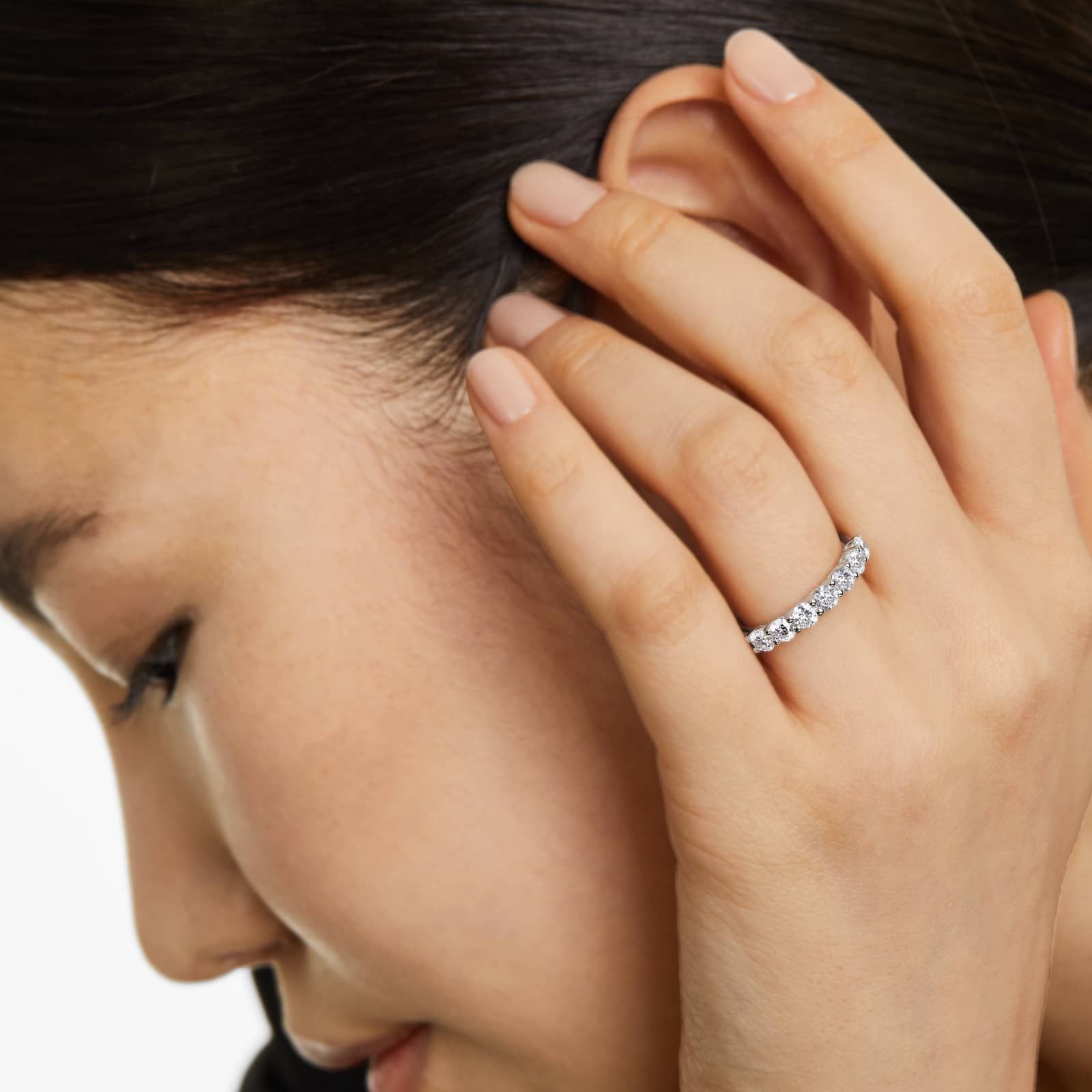 Seven Stone Low Dome Basket Lab Diamond Ring