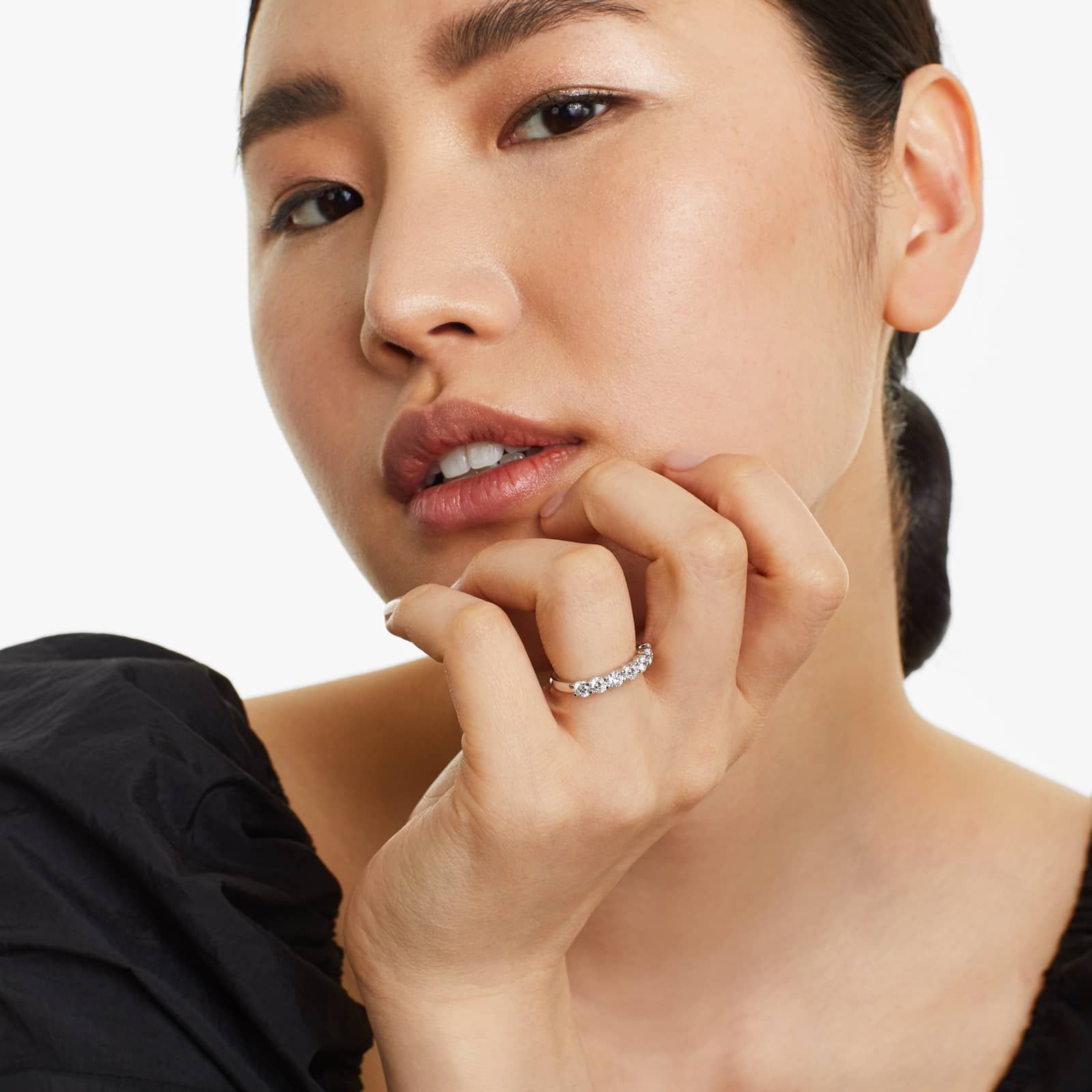 Seven Stone Low Dome Basket Lab Diamond Ring