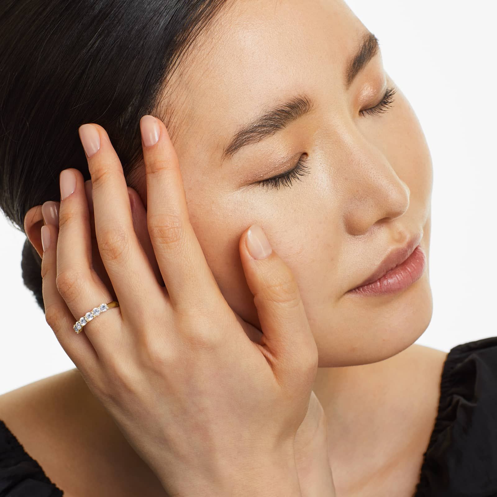 Seven Stone Low Dome Basket Lab Diamond Ring