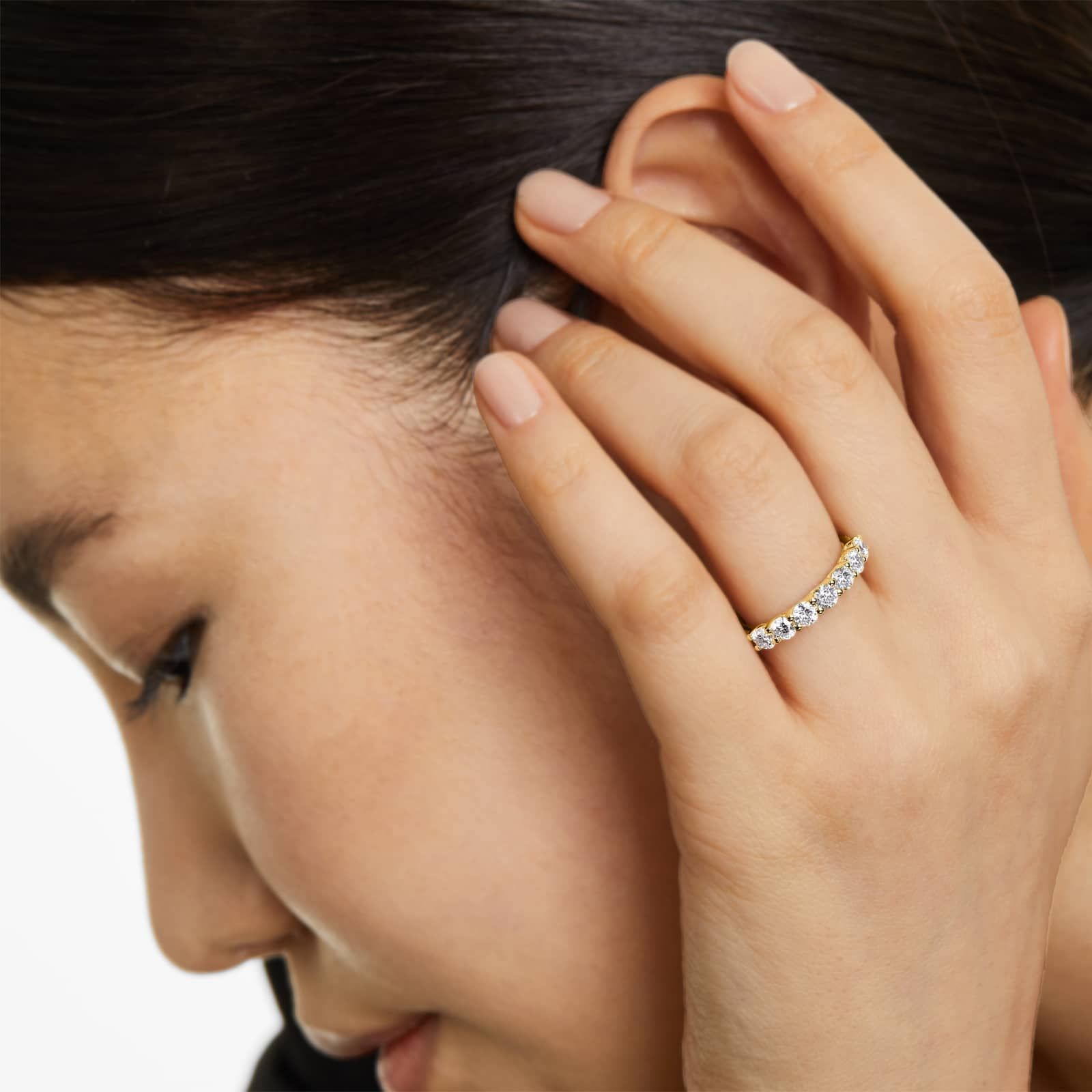 Seven Stone Low Dome Basket Lab Diamond Ring