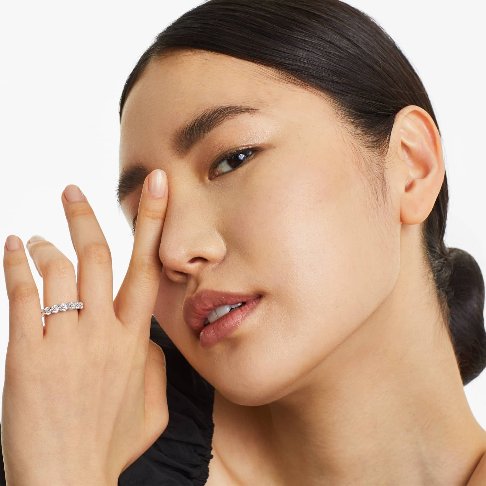 Seven Stone Low Dome Basket Lab Diamond Ring