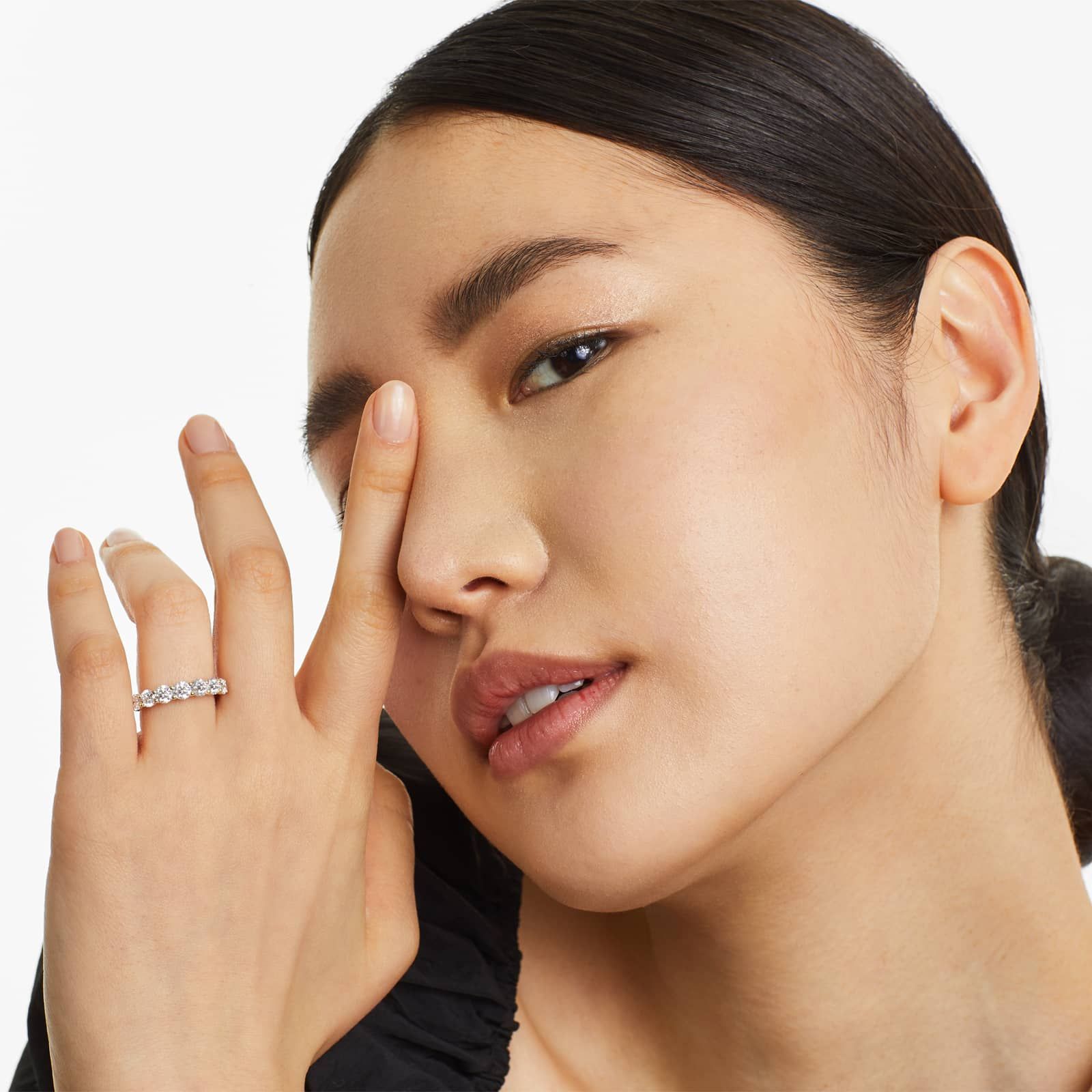 Seven Stone Low Dome Basket Lab Diamond Ring