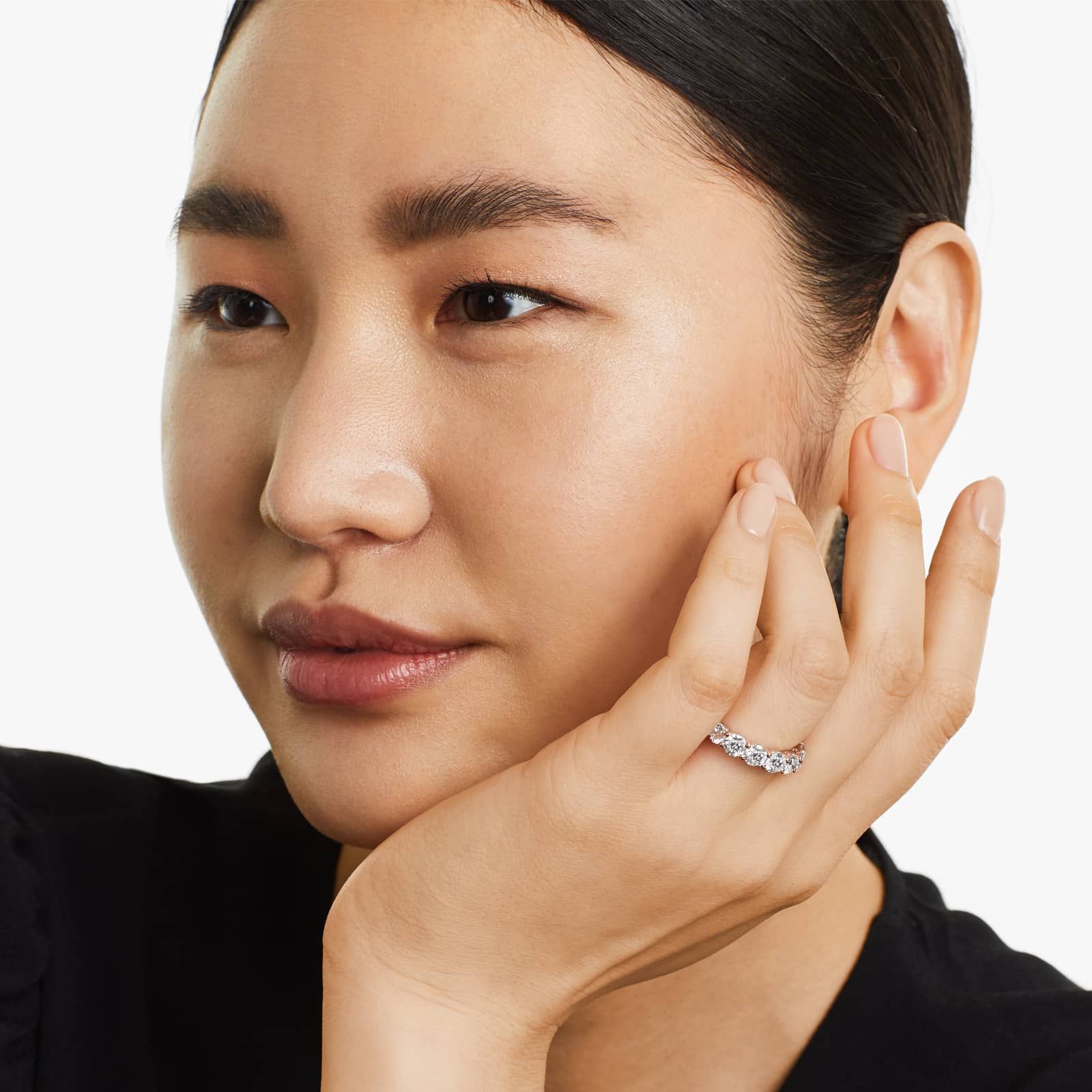 Seven Stone Low Dome Basket Lab Diamond Ring