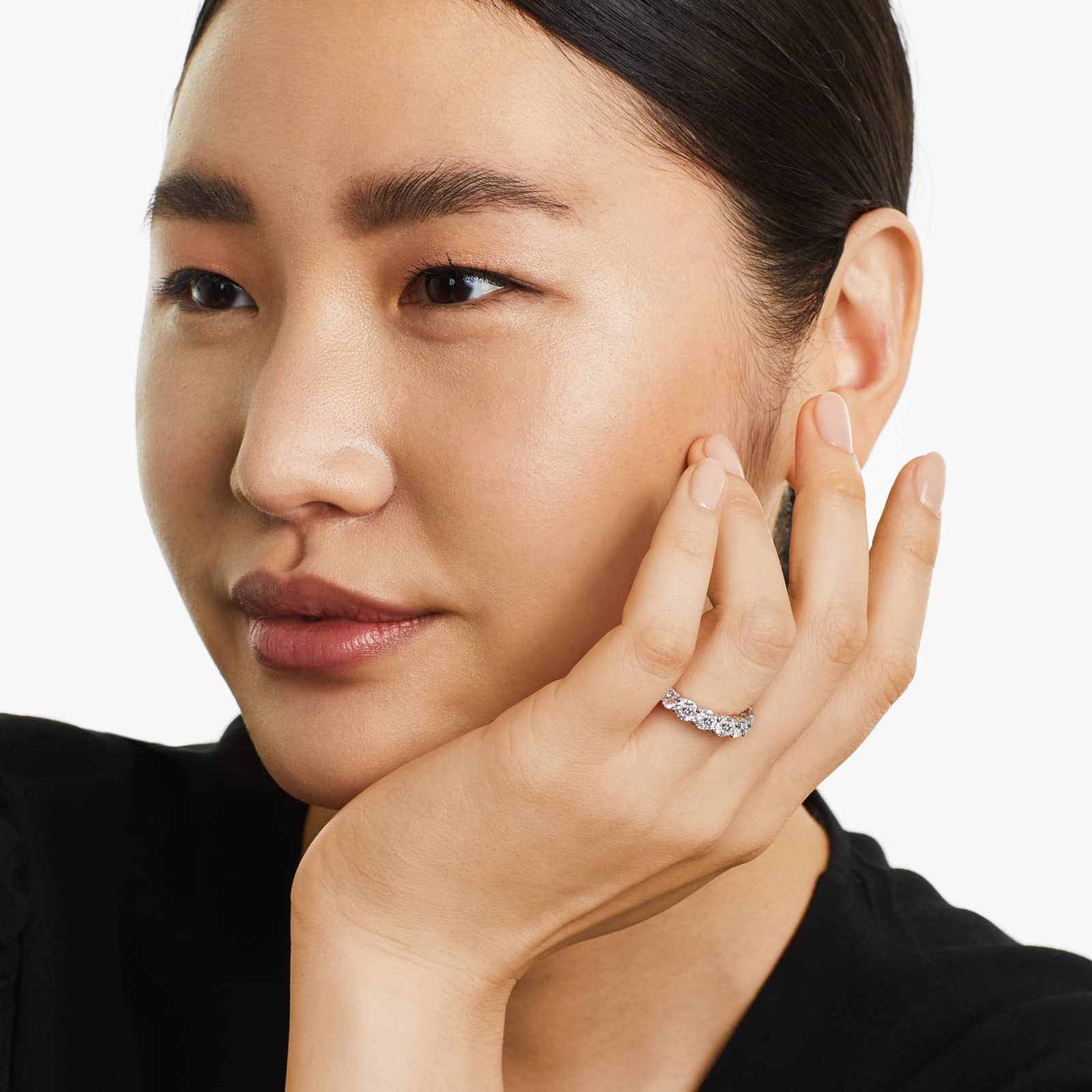 Seven Stone Low Dome Basket Lab Diamond Ring