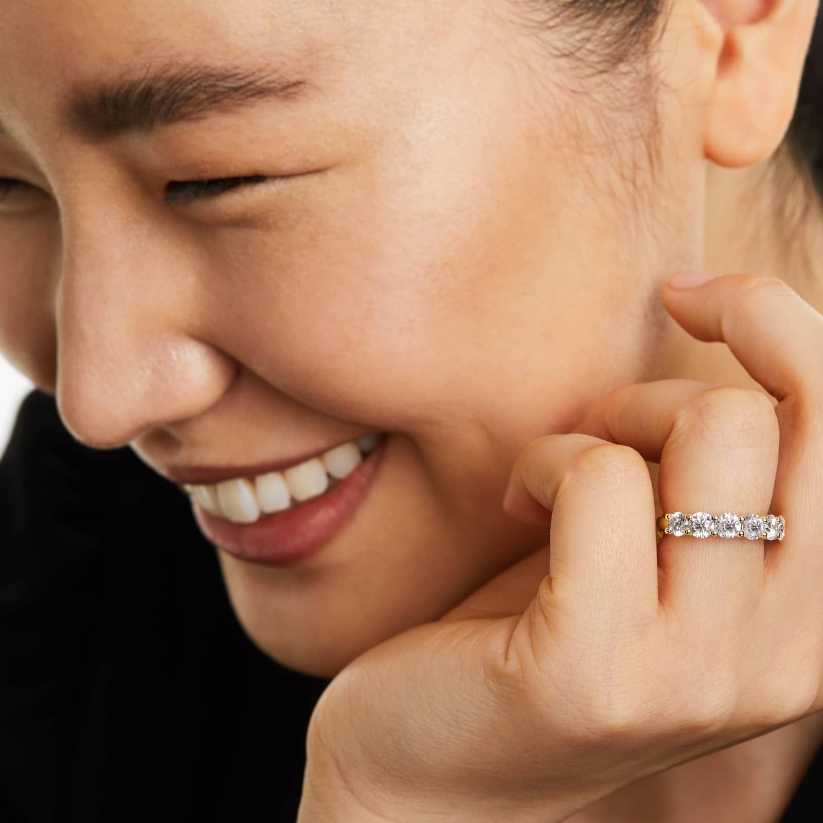 Seven Stone Low Dome Basket Lab Diamond Ring