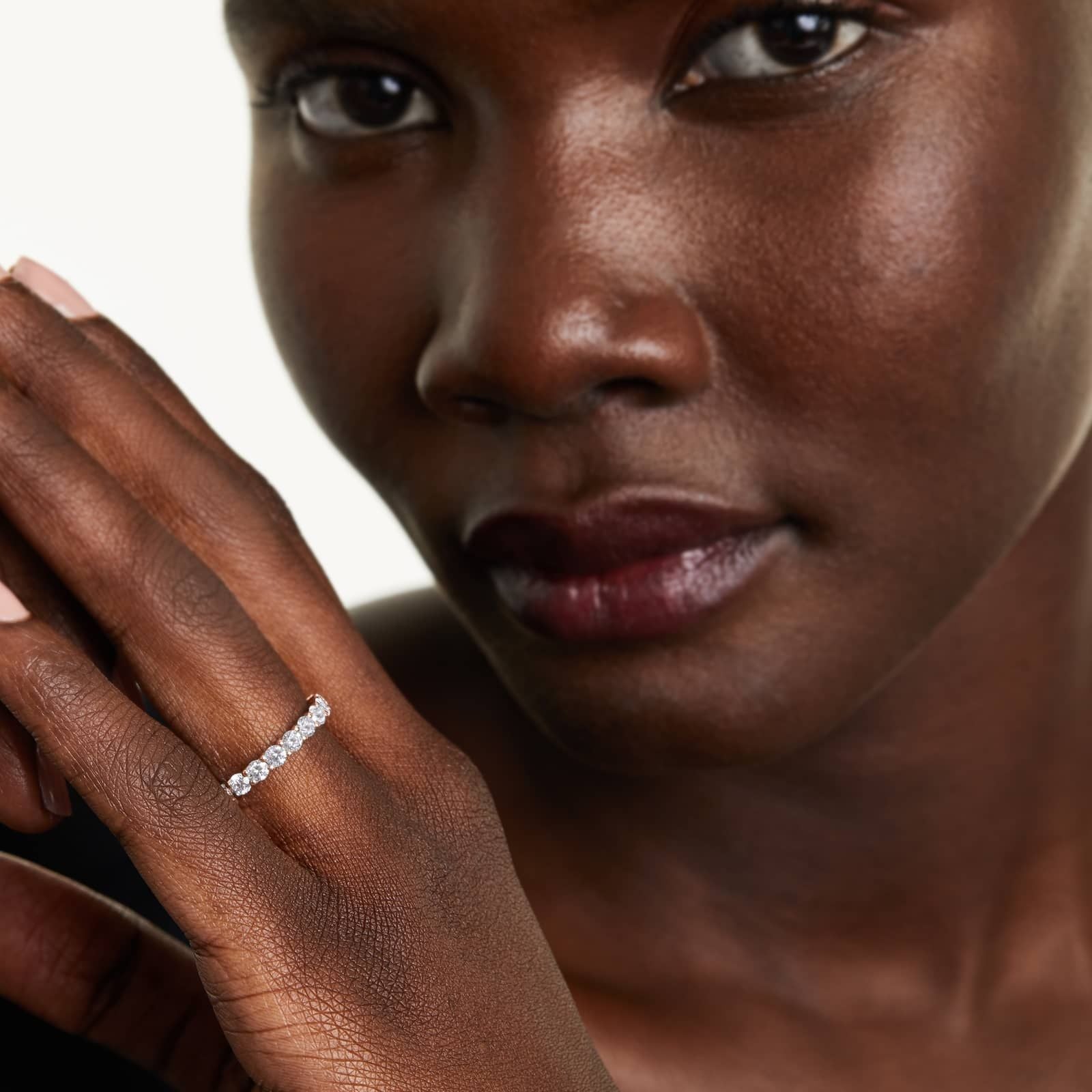 Round Lab Grown Diamond Trellis Eternity band, EF Color, VS Clarity, IGI Certified