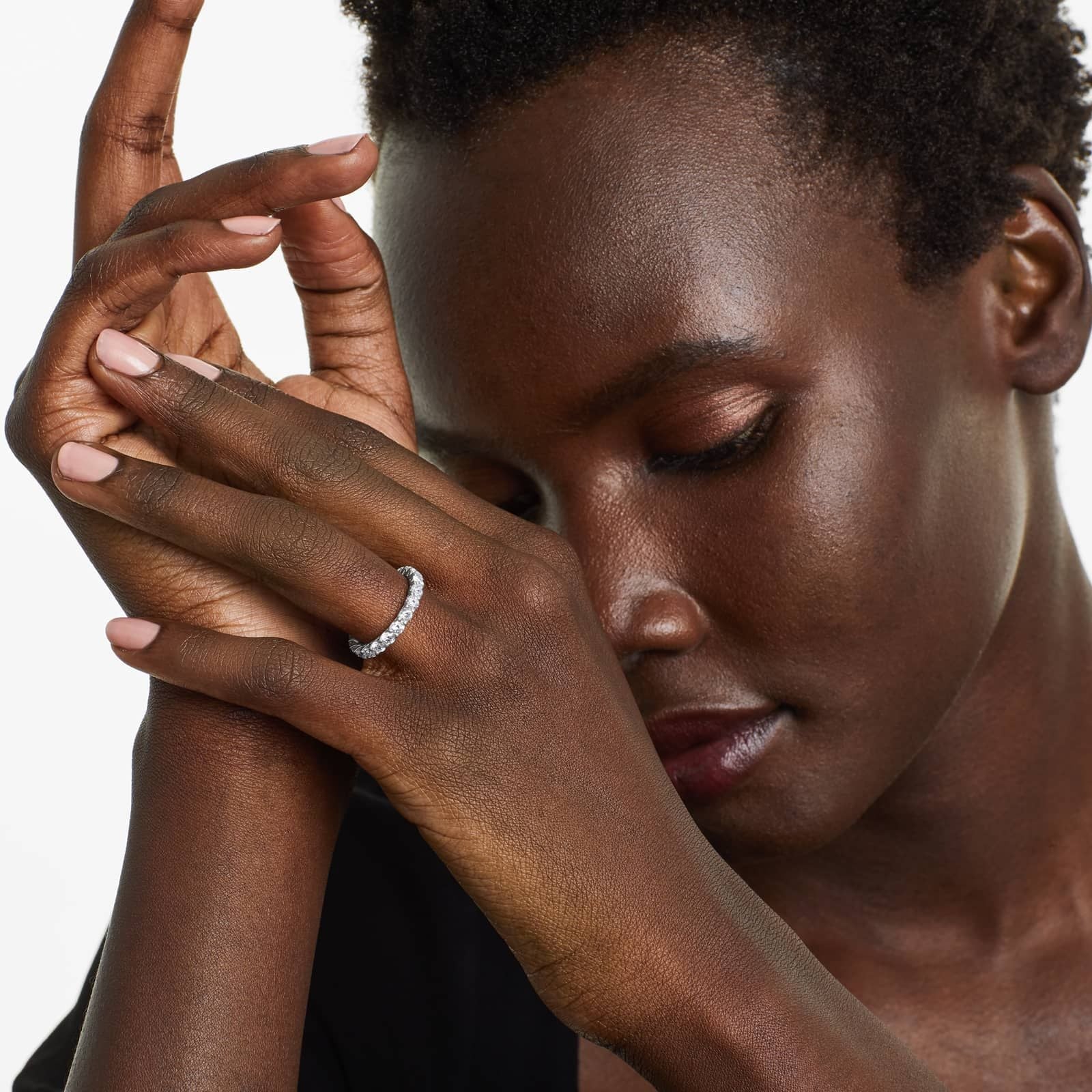 Round Lab Grown Diamond Trellis Eternity band, EF Color, VS Clarity, IGI Certified