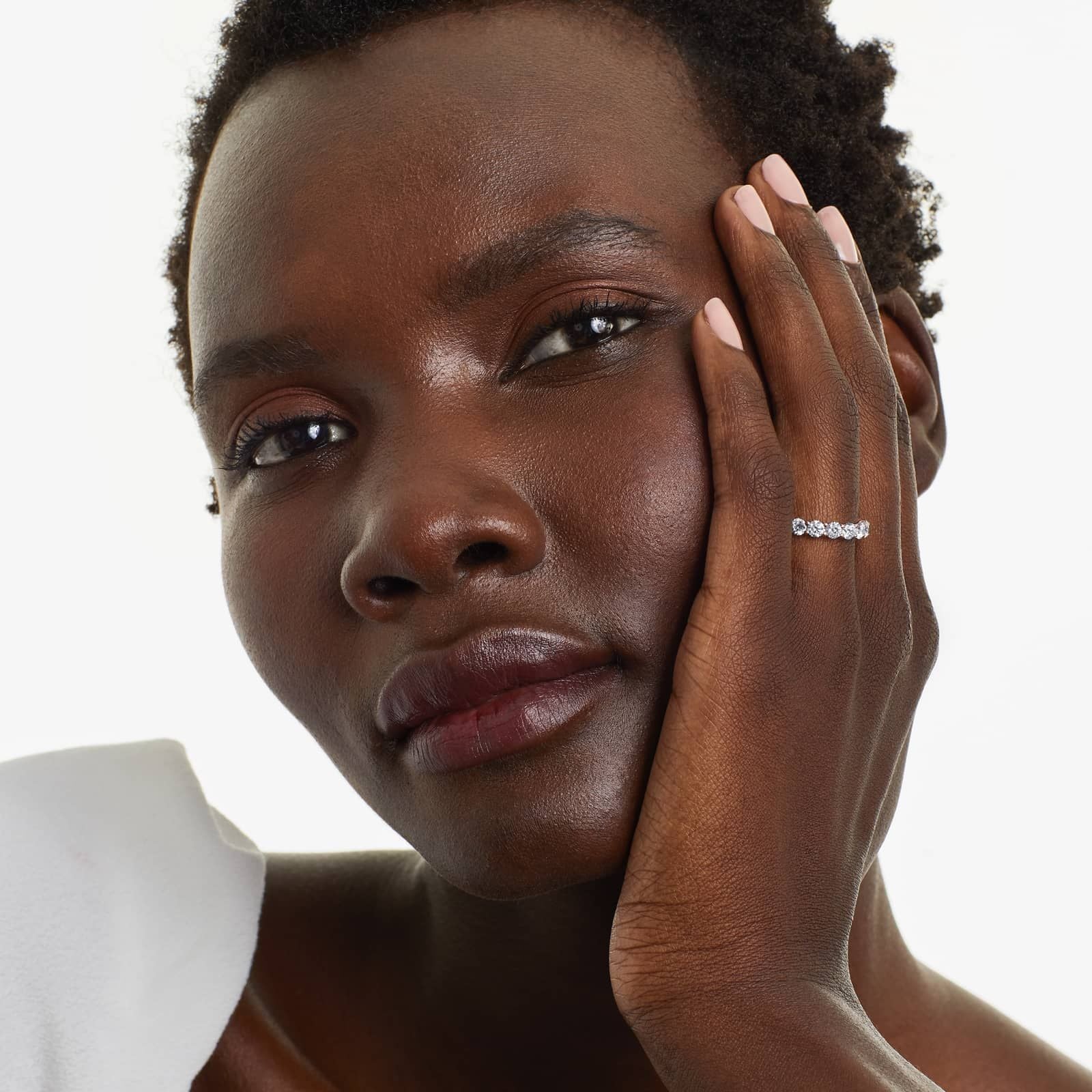 Round Lab Grown Diamond Trellis Eternity band, EF Color, VS Clarity, IGI Certified