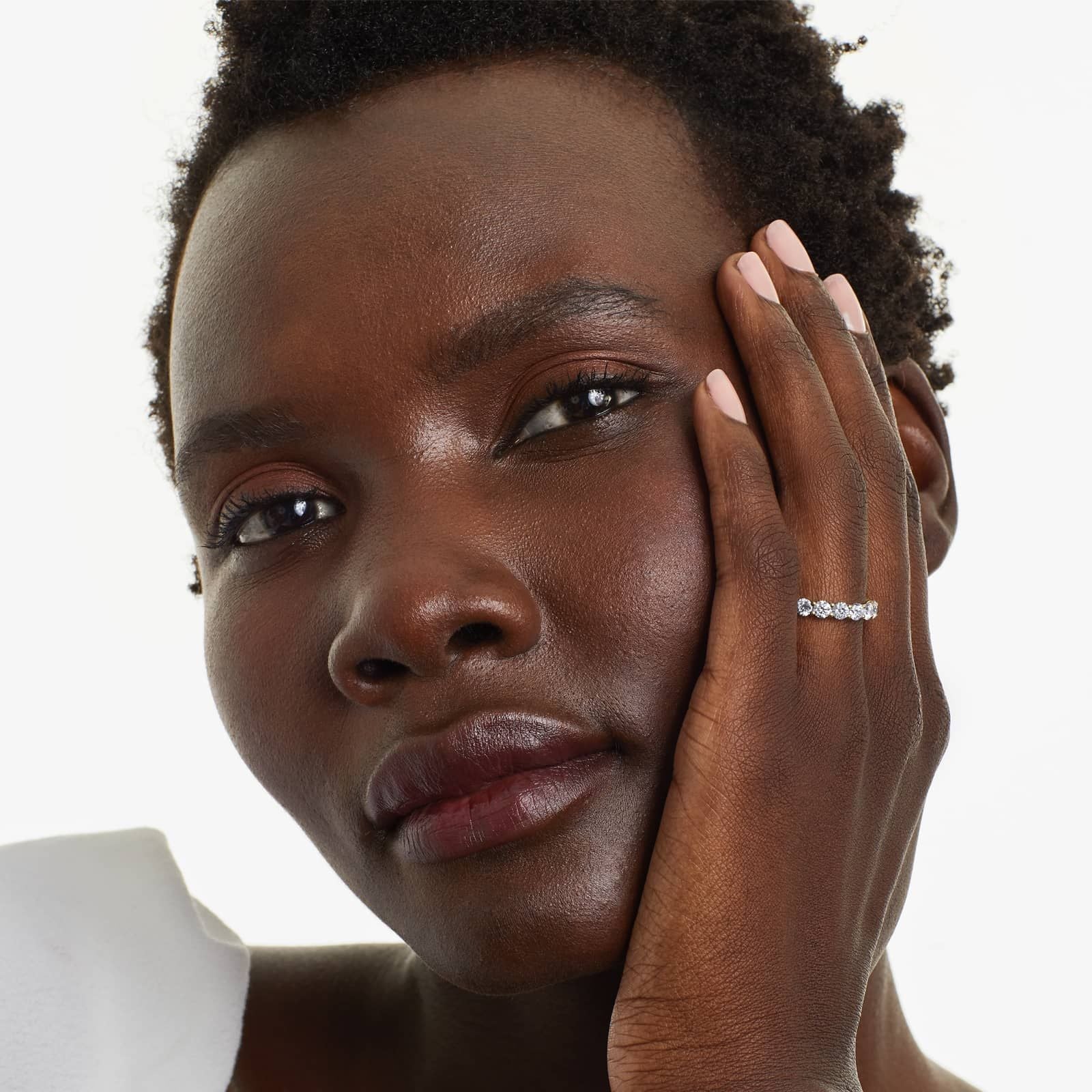 Round Lab Grown Diamond Trellis Eternity band, EF Color, VS Clarity, IGI Certified