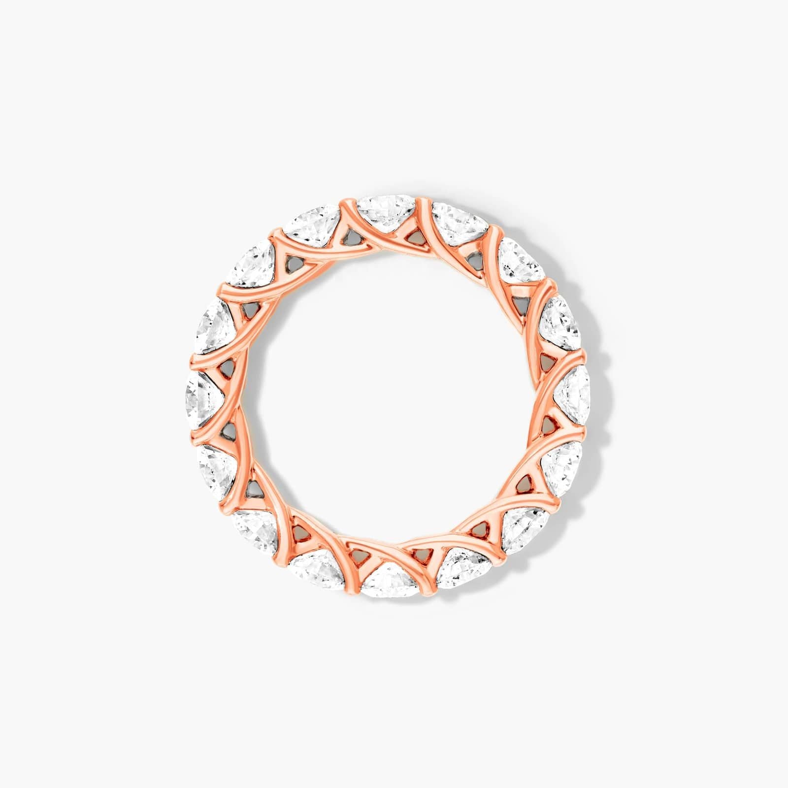 Round Lab Grown Diamond Trellis Eternity band, EF Color, VS Clarity, IGI Certified