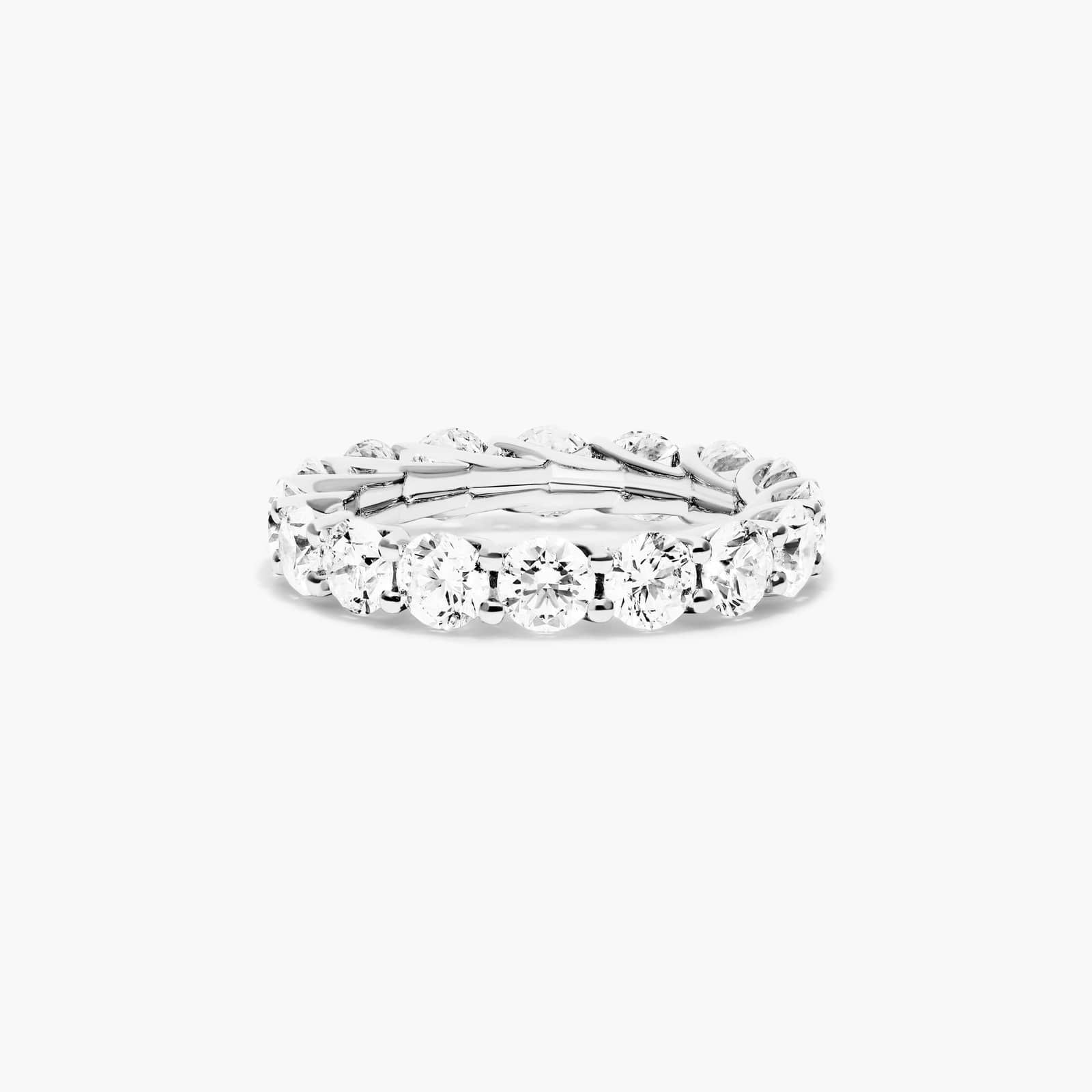 Round Lab Grown Diamond Trellis Eternity band, EF Color, VS Clarity, IGI Certified