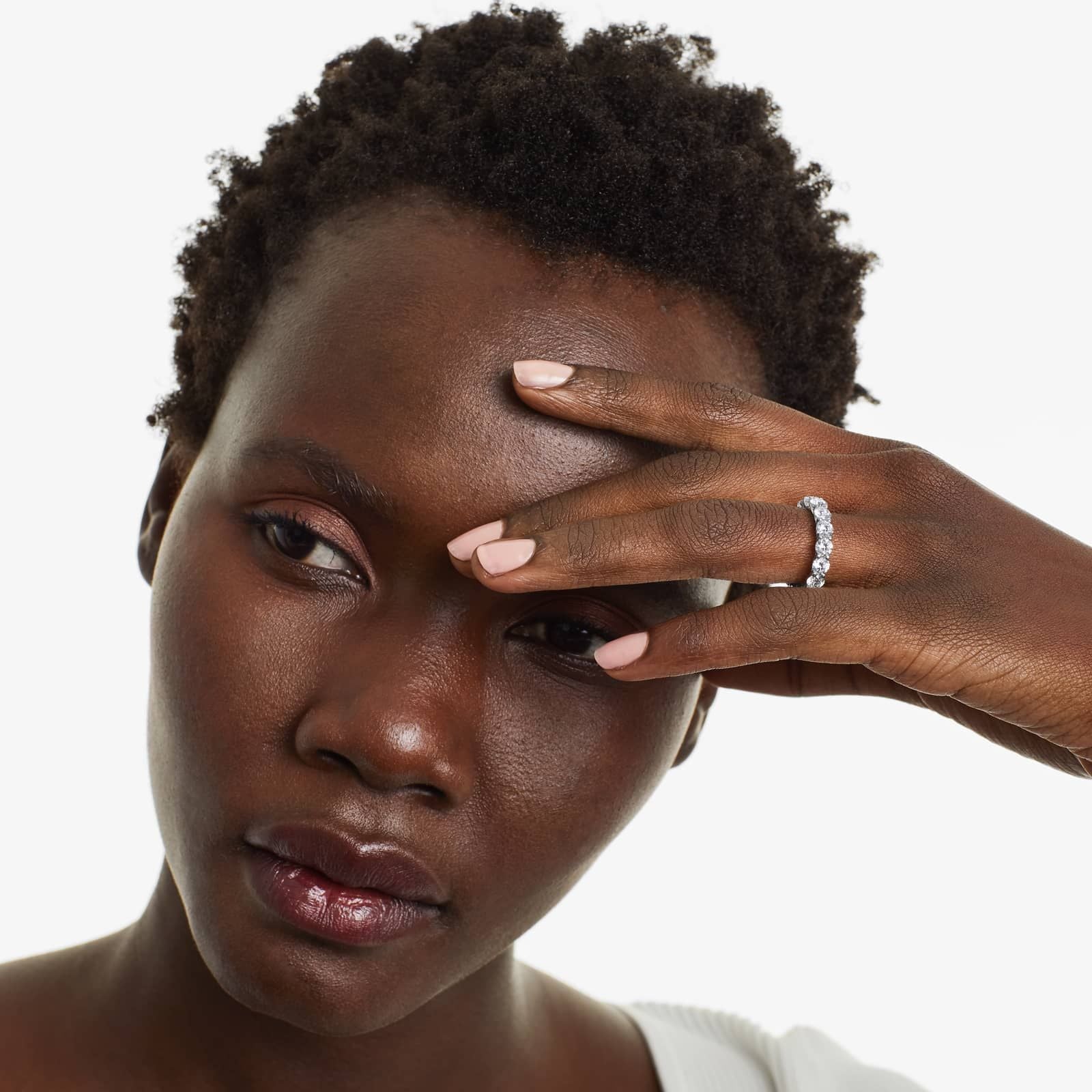 Round Lab Grown Diamond Trellis Eternity band, EF Color, VS Clarity, IGI Certified