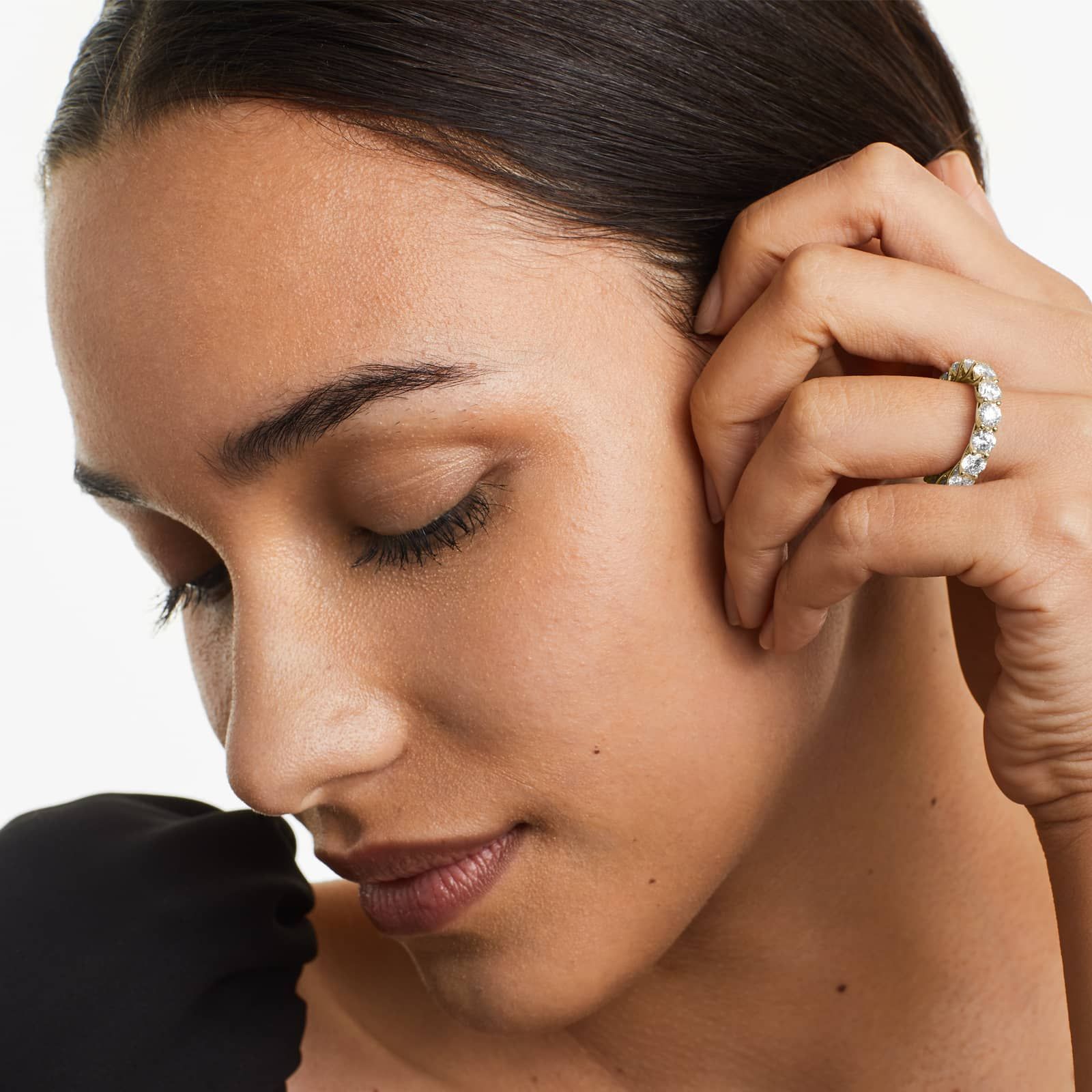 Round Lab Grown Diamond Trellis Eternity band, EF Color, VS Clarity, IGI Certified