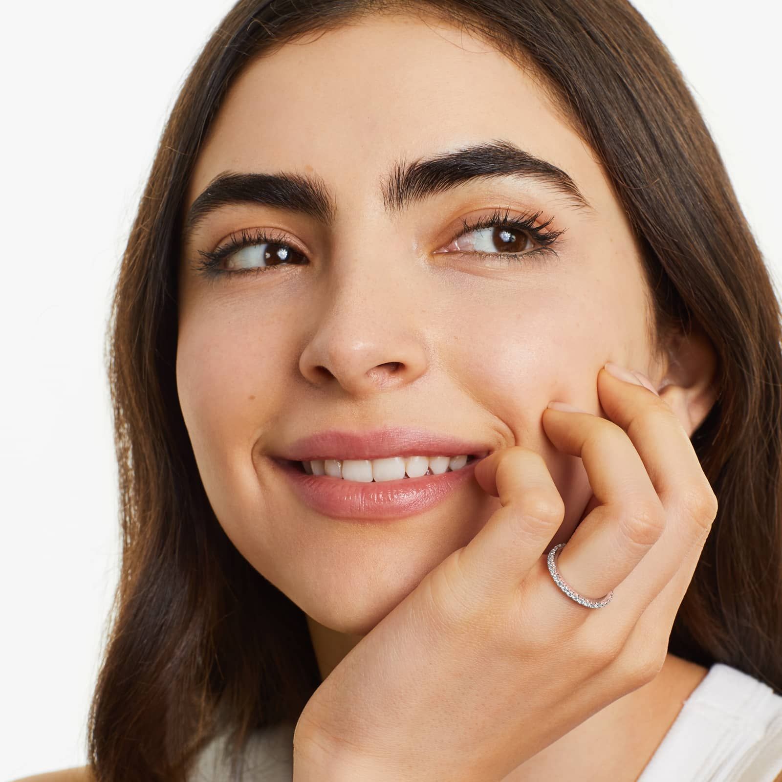 French Pavé Lab Grown Diamond Eternity Ring, EF Color, VS Clarity, IGI Certified