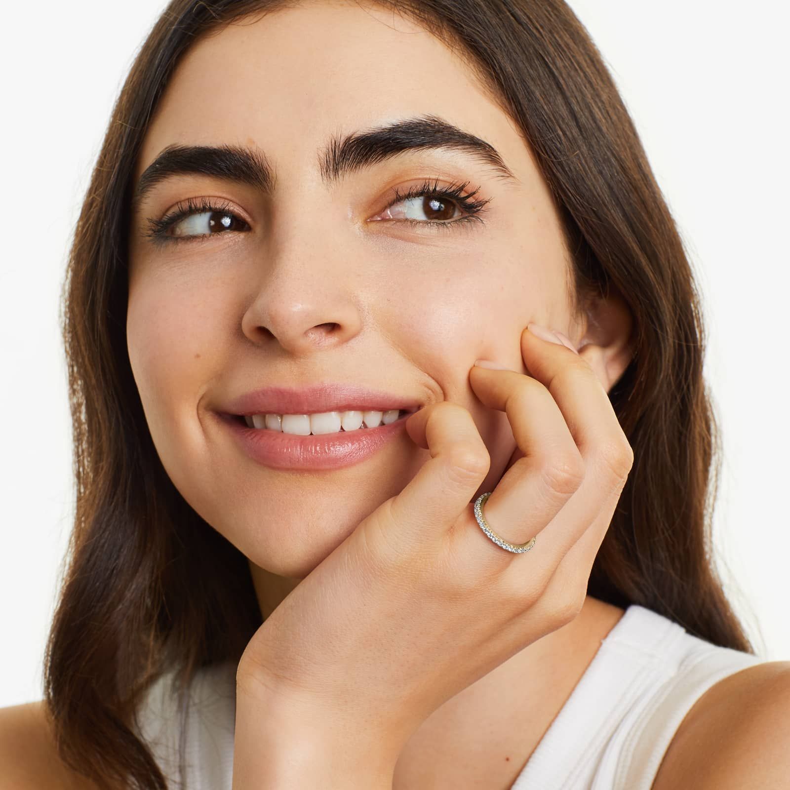 French Pavé Lab Grown Diamond Eternity Ring, EF Color, VS Clarity, IGI Certified