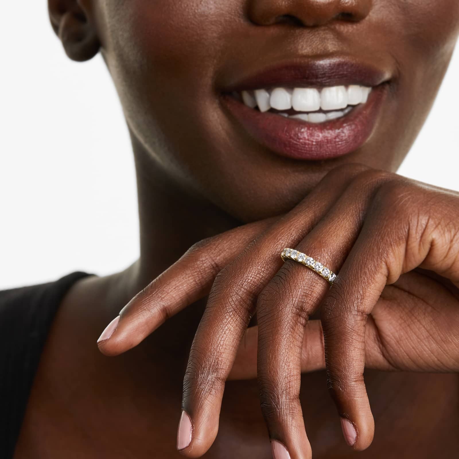 French Pavé Lab Grown Diamond Eternity Ring, EF Color, VS Clarity, IGI Certified