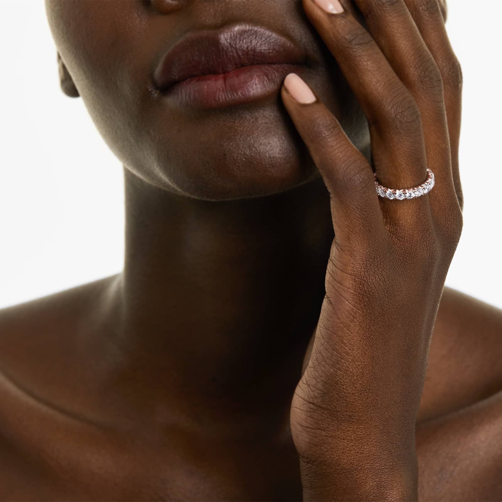 French Pavé Lab Grown Diamond Eternity Ring, EF Color, VS Clarity, IGI Certified