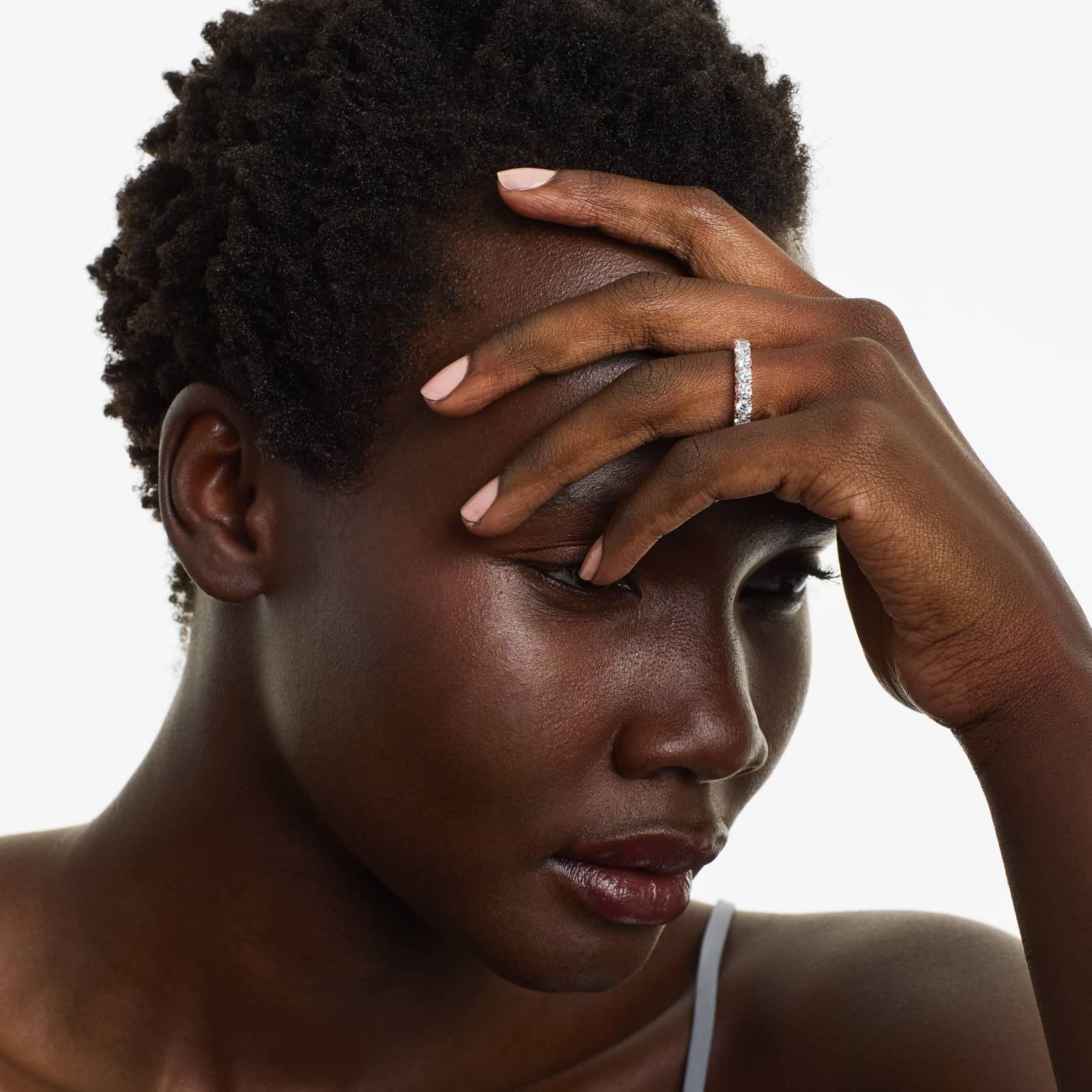 French Pavé Lab Grown Diamond Eternity Ring, EF Color, VS Clarity, IGI Certified