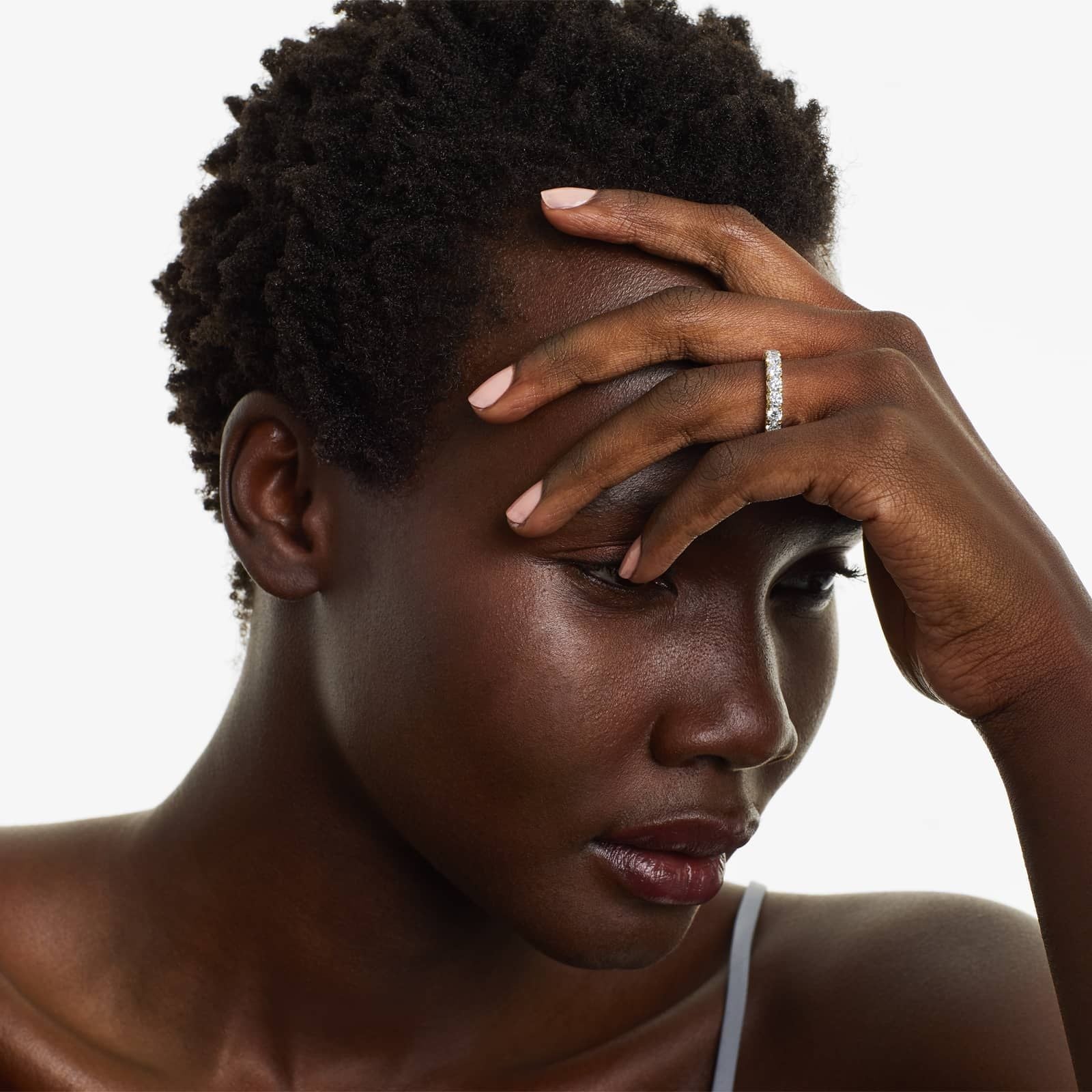 French Pavé Lab Grown Diamond Eternity Ring, EF Color, VS Clarity, IGI Certified