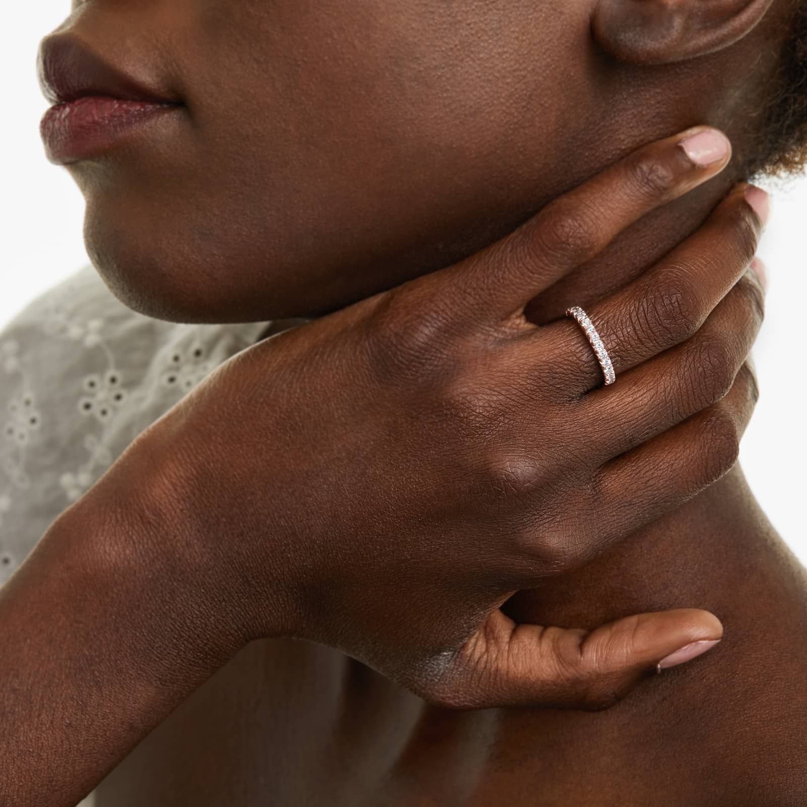 French Pavé Round Lab Grown Diamond Eternity Band | EF Color, VS Clarity | IGI Certified | 1.00tcw – 3.00tcw | 14k/18k Gold