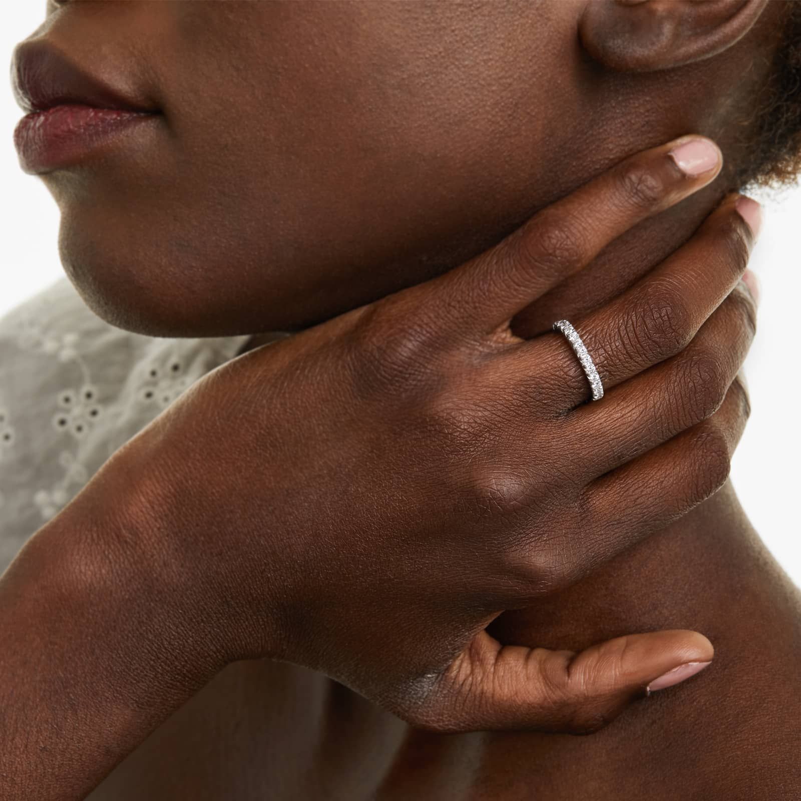 French Pavé Round Lab Grown Diamond Eternity Band | EF Color, VS Clarity | IGI Certified | 1.00tcw – 3.00tcw | 14k/18k Gold