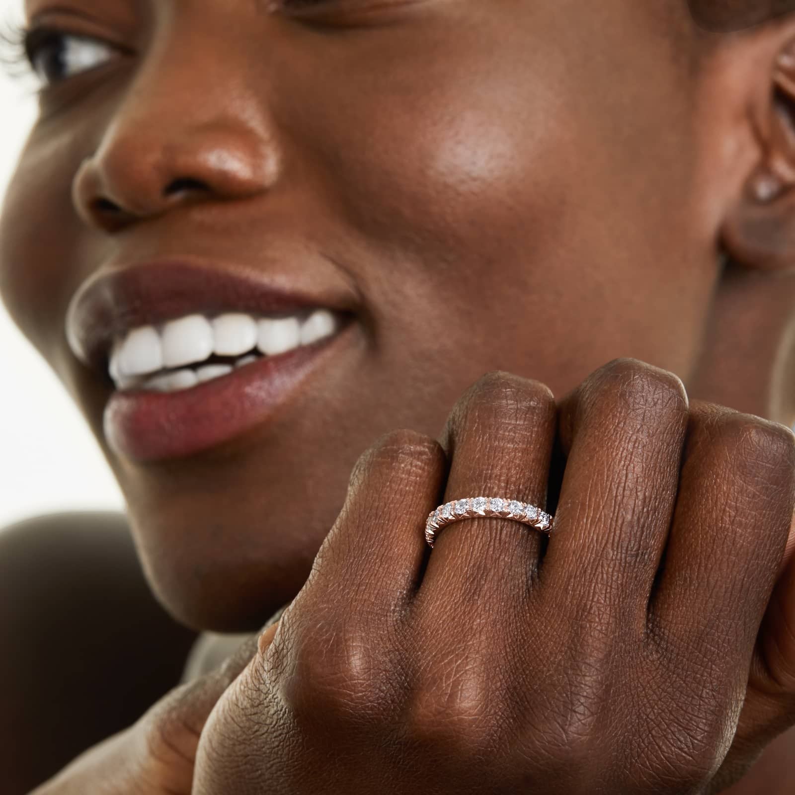 French Pavé Round Lab Grown Diamond Eternity Band | EF Color, VS Clarity | IGI Certified | 1.00tcw – 3.00tcw | 14k/18k Gold