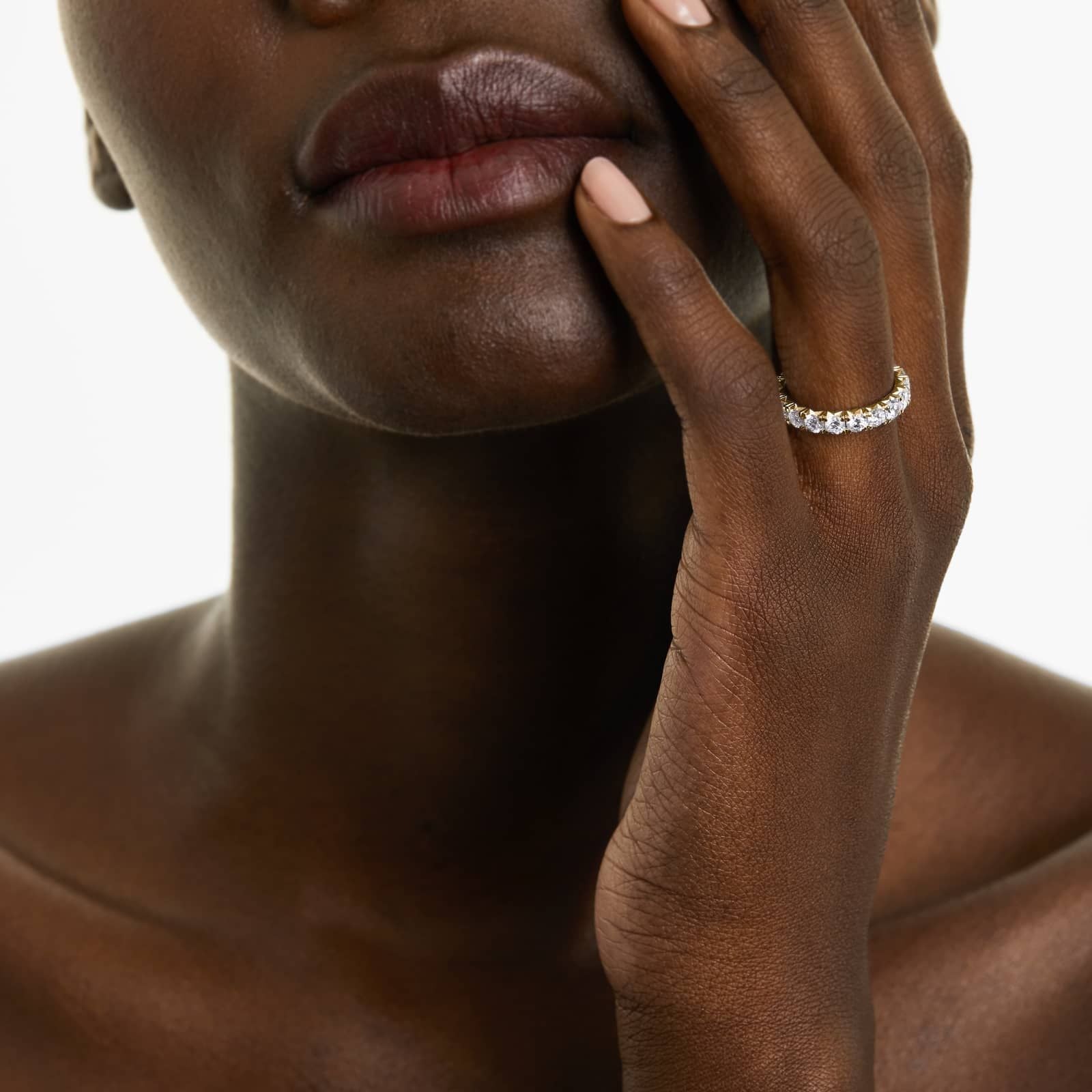 French Pavé Round Lab Grown Diamond Eternity Band | EF Color, VS Clarity | IGI Certified | 1.00tcw – 3.00tcw | 14k/18k Gold