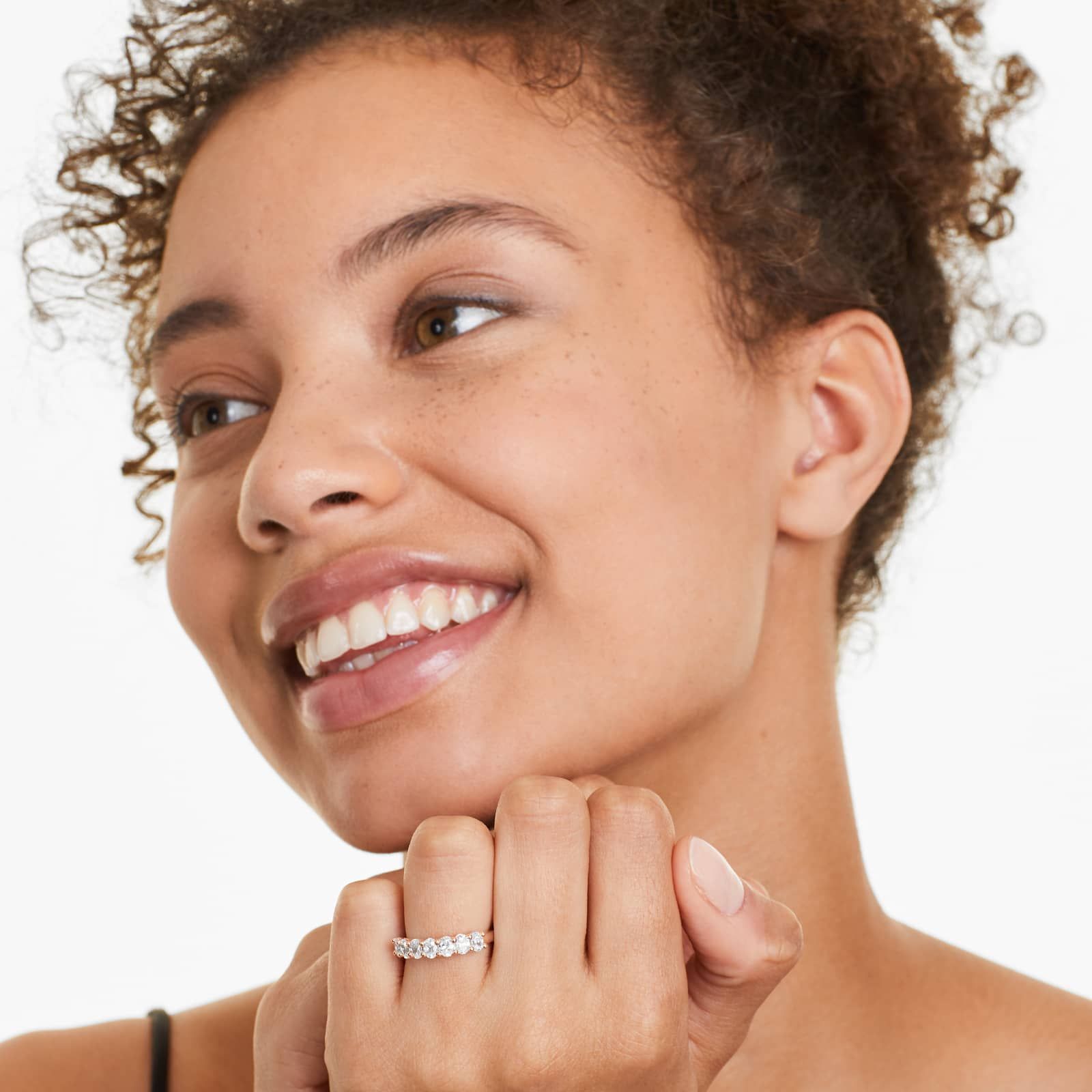 Seven Stone Oval Shape Lab Grown Diamond Ring