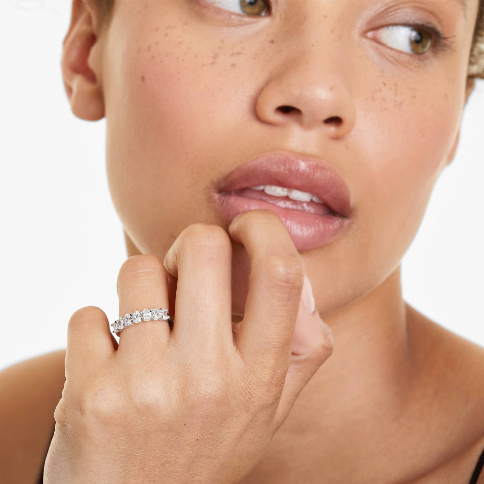 Seven Stone Oval Shape Lab Grown Diamond Ring