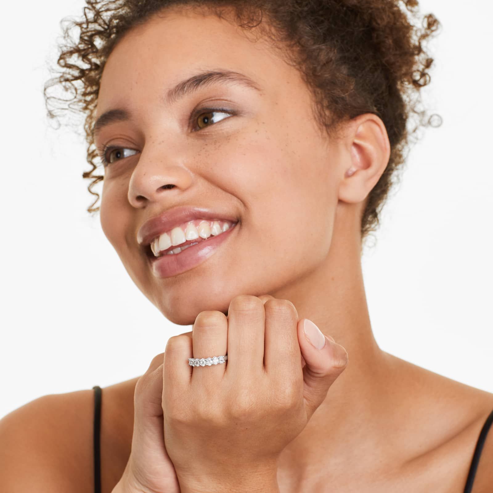 Seven Stone Oval Shape Lab Grown Diamond Ring