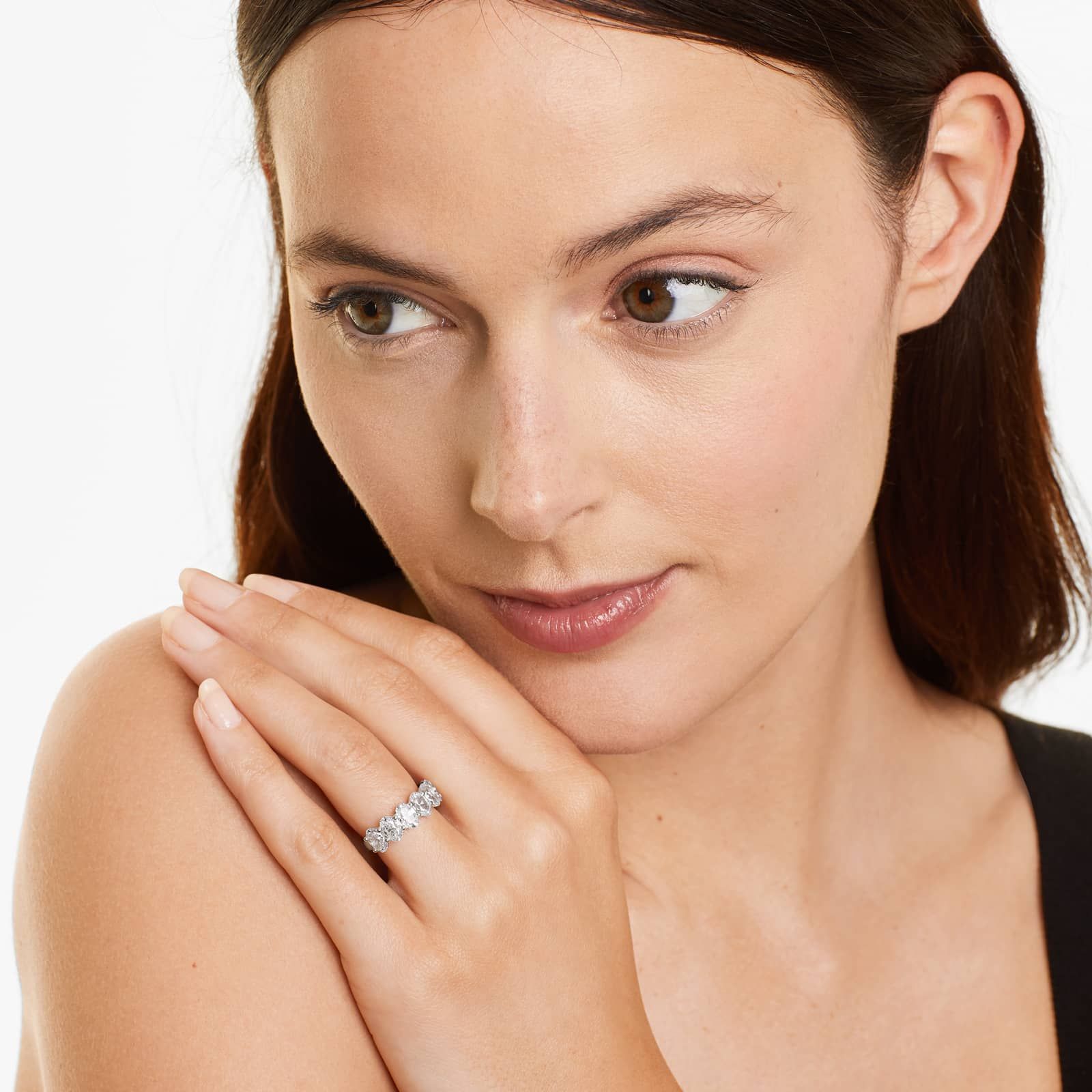 Seven Stone Oval Shape Lab Grown Diamond Ring