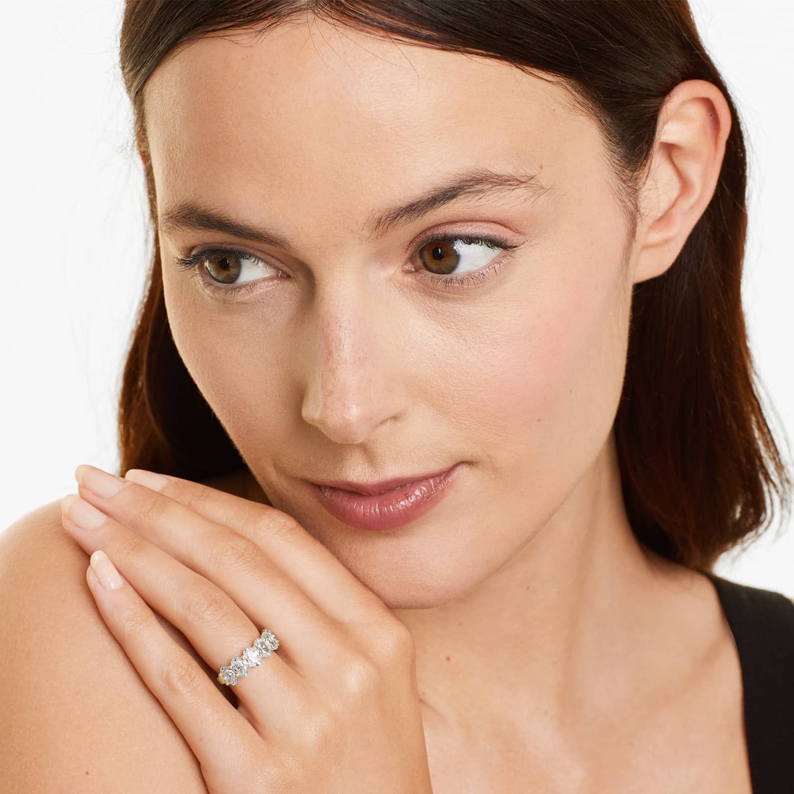 Seven Stone Oval Shape Lab Grown Diamond Ring