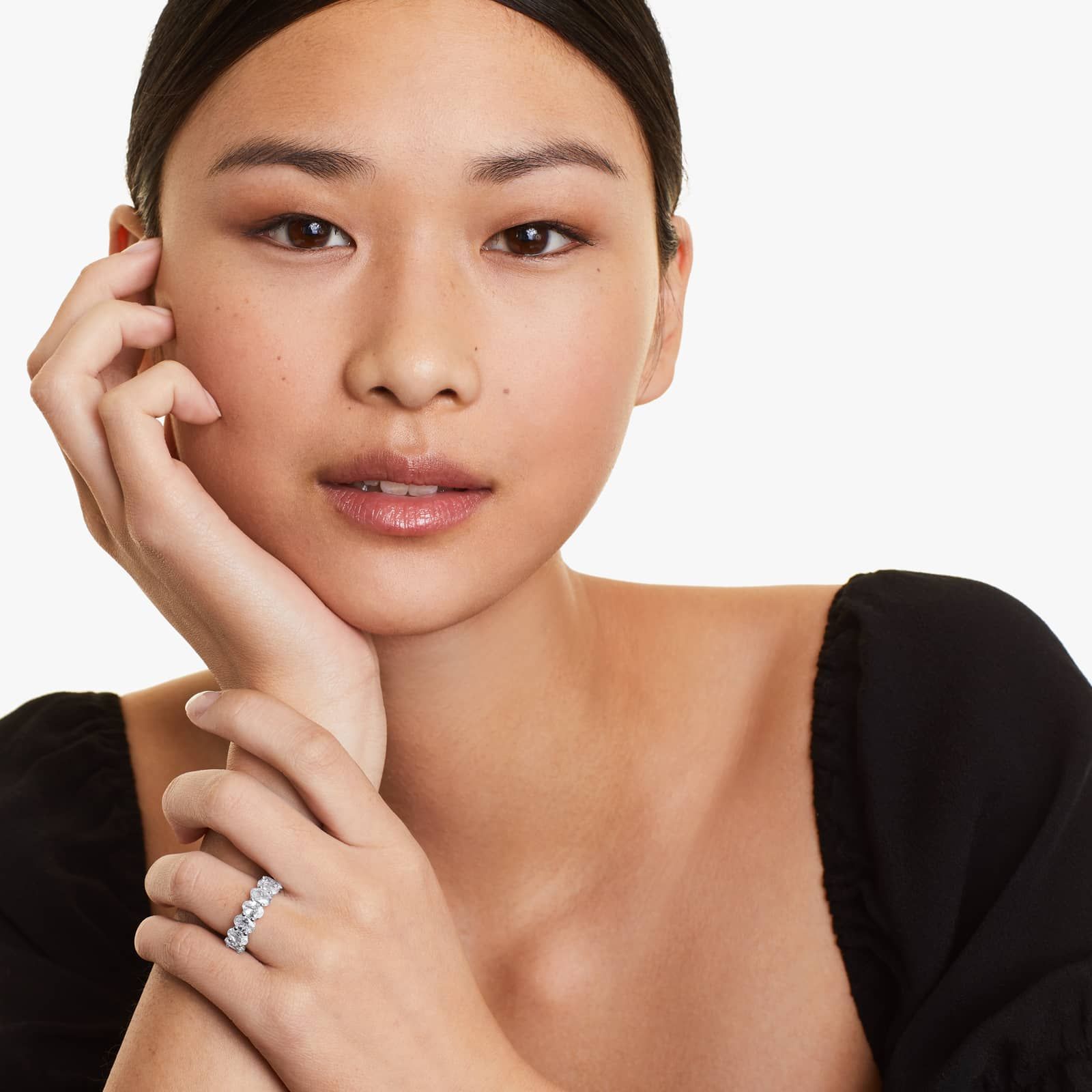 Seven Stone Oval Shape Lab Grown Diamond Ring