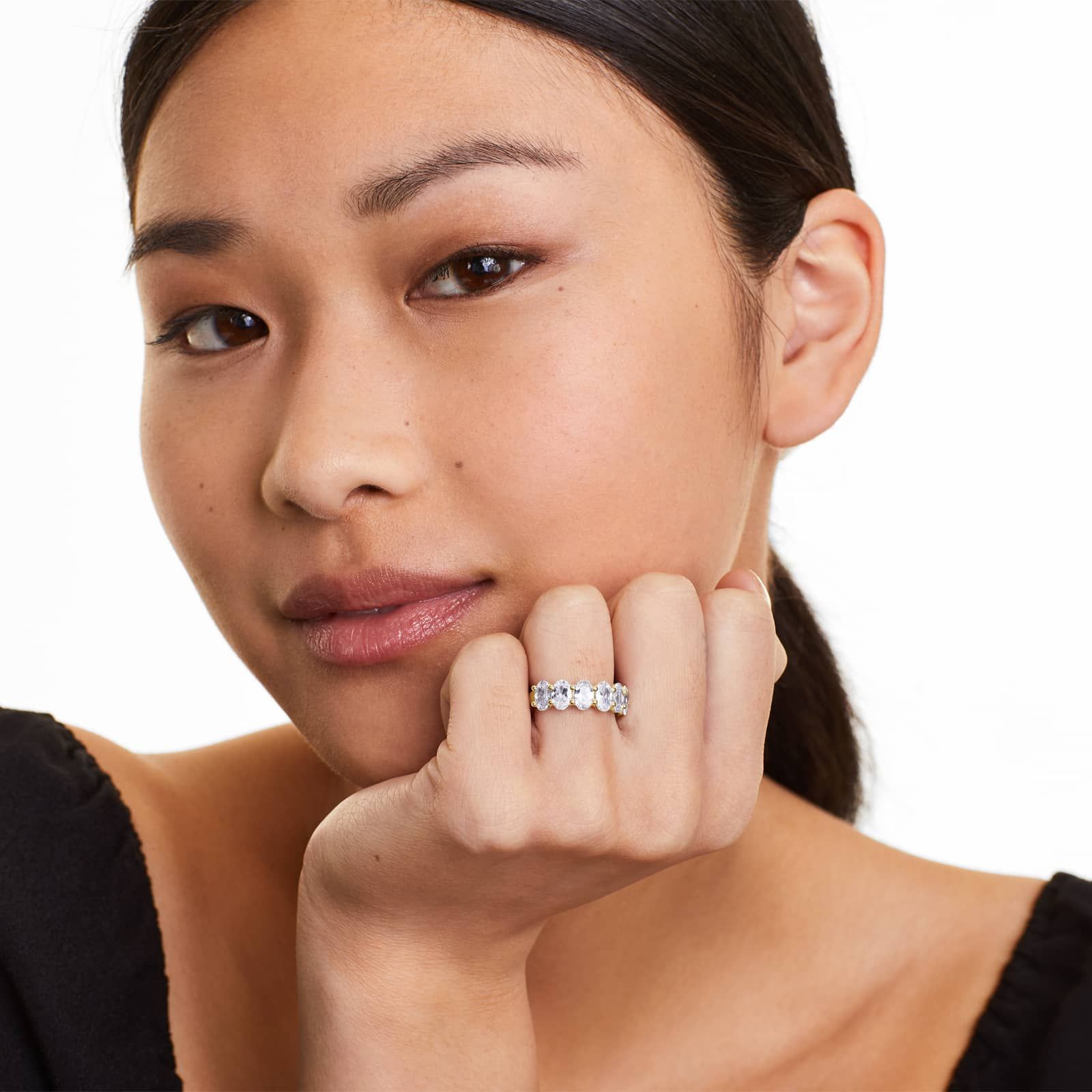 Seven Stone Oval Shape Lab Grown Diamond Ring