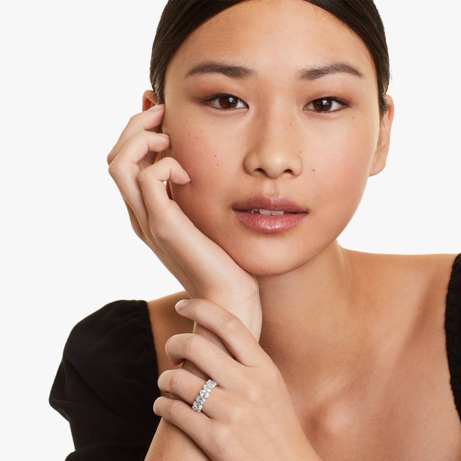 Seven Stone Oval Shape Lab Grown Diamond Ring