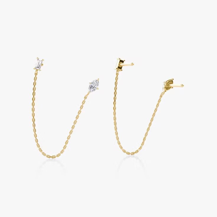 0.28CTW Shooting Star Diamond Earrings | Marquise, Baguette & Round Brilliant Lab Diamonds | IGI Certified