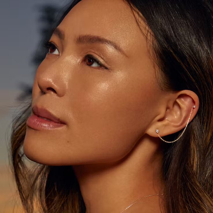 0.28CTW Shooting Star Diamond Earrings | Marquise, Baguette & Round Brilliant Lab Diamonds | IGI Certified