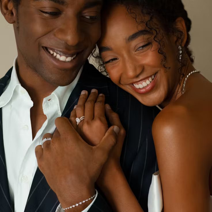 Round Lab Grown Diamond Push Back Linked Tennis Earring, EF Color, VS Clarity, IGI Certified