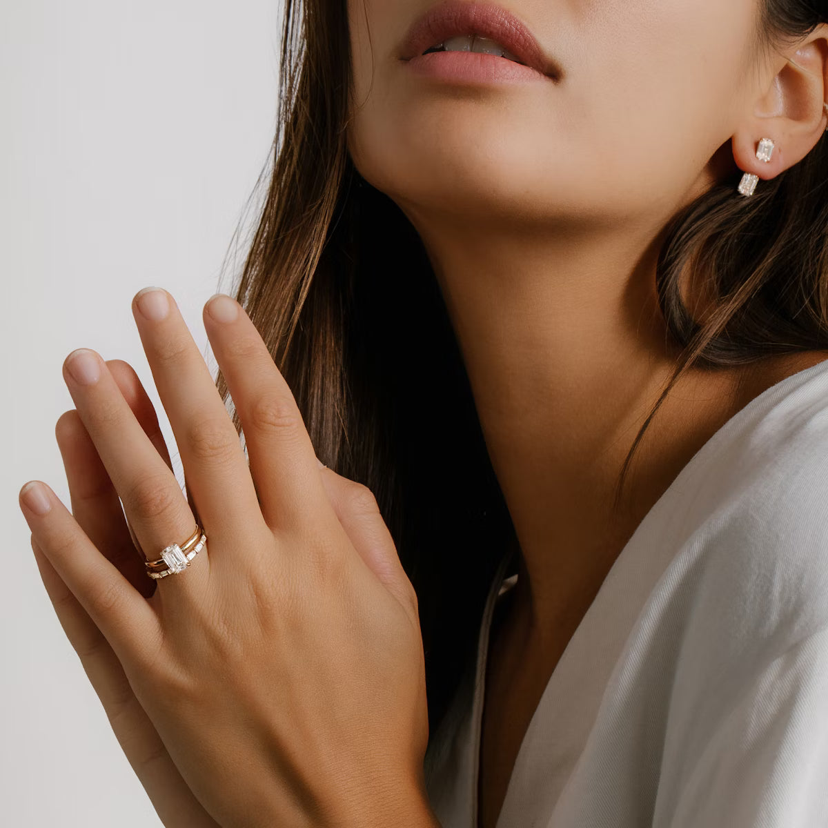 2.00ct Lab Grown Diamond Solitaire Stud & Drop Ear Jacket |IGI Certified