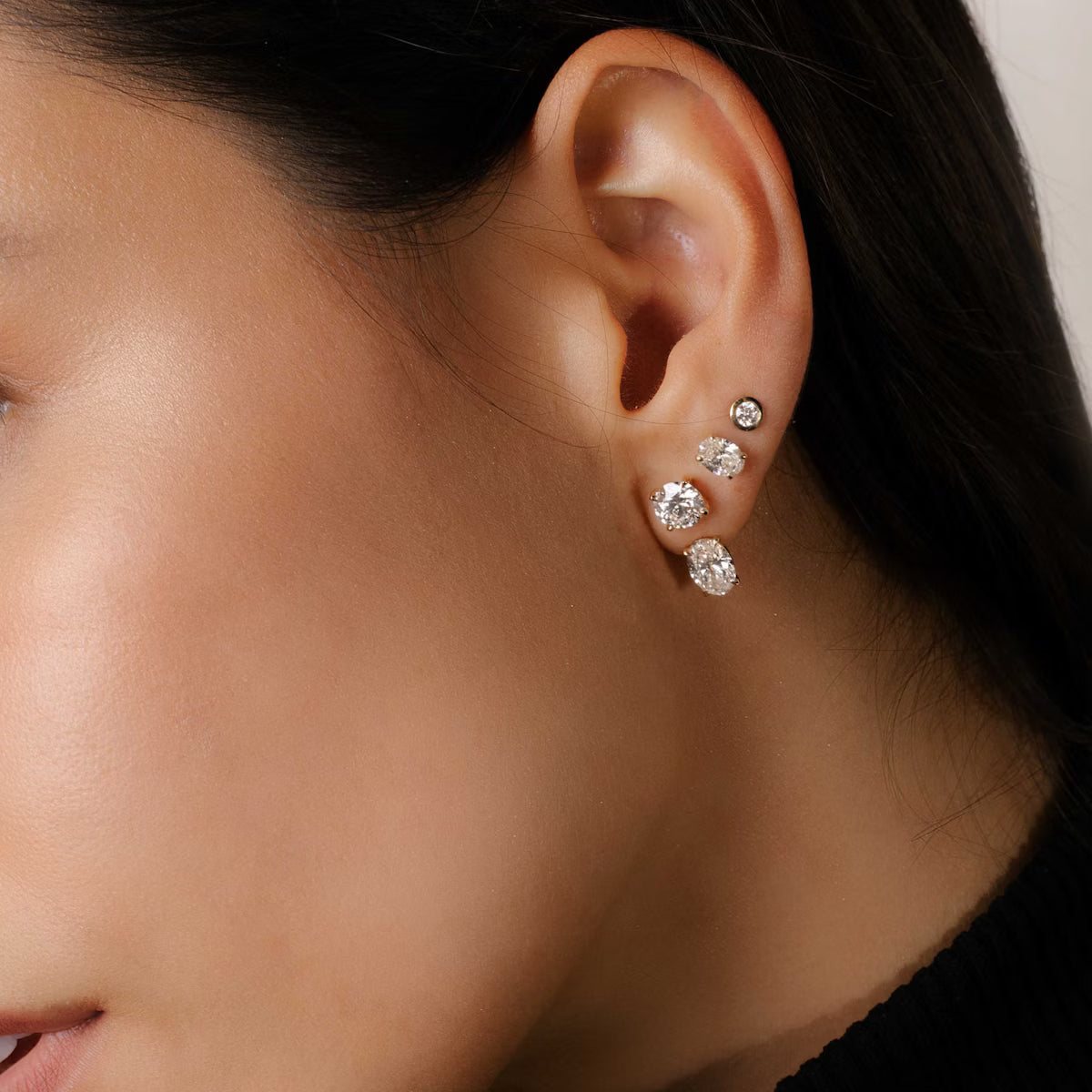 2.00ct Lab Grown Diamond Solitaire Stud & Drop Ear Jacket |IGI Certified