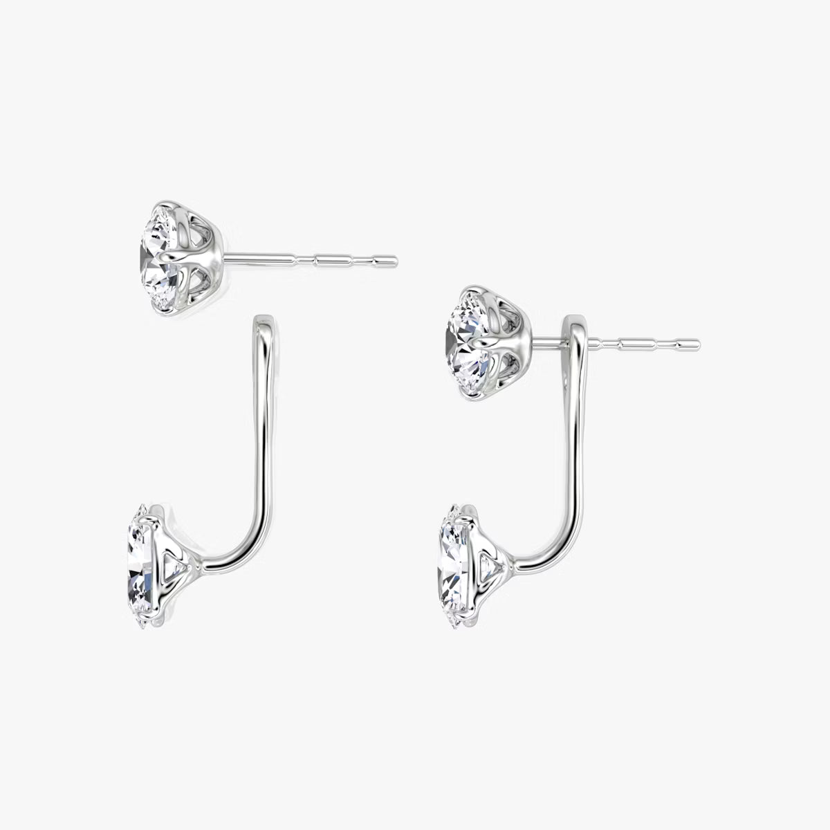 2.00ct Lab Grown Diamond Solitaire Stud & Drop Ear Jacket |IGI Certified