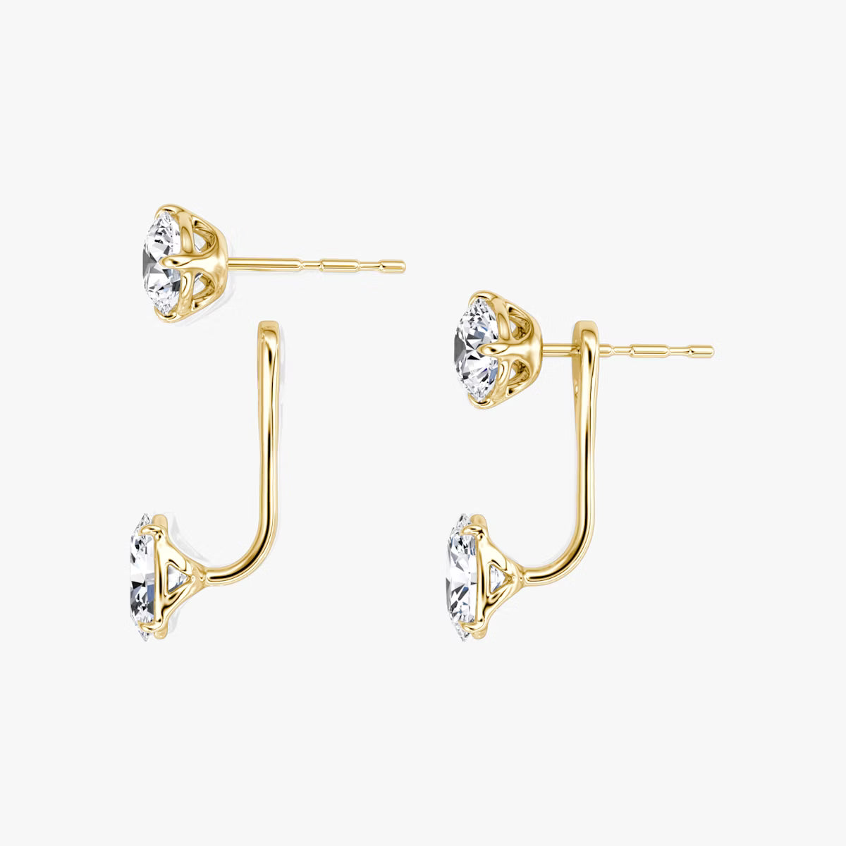 2.00ct Lab Grown Diamond Solitaire Stud & Drop Ear Jacket |IGI Certified