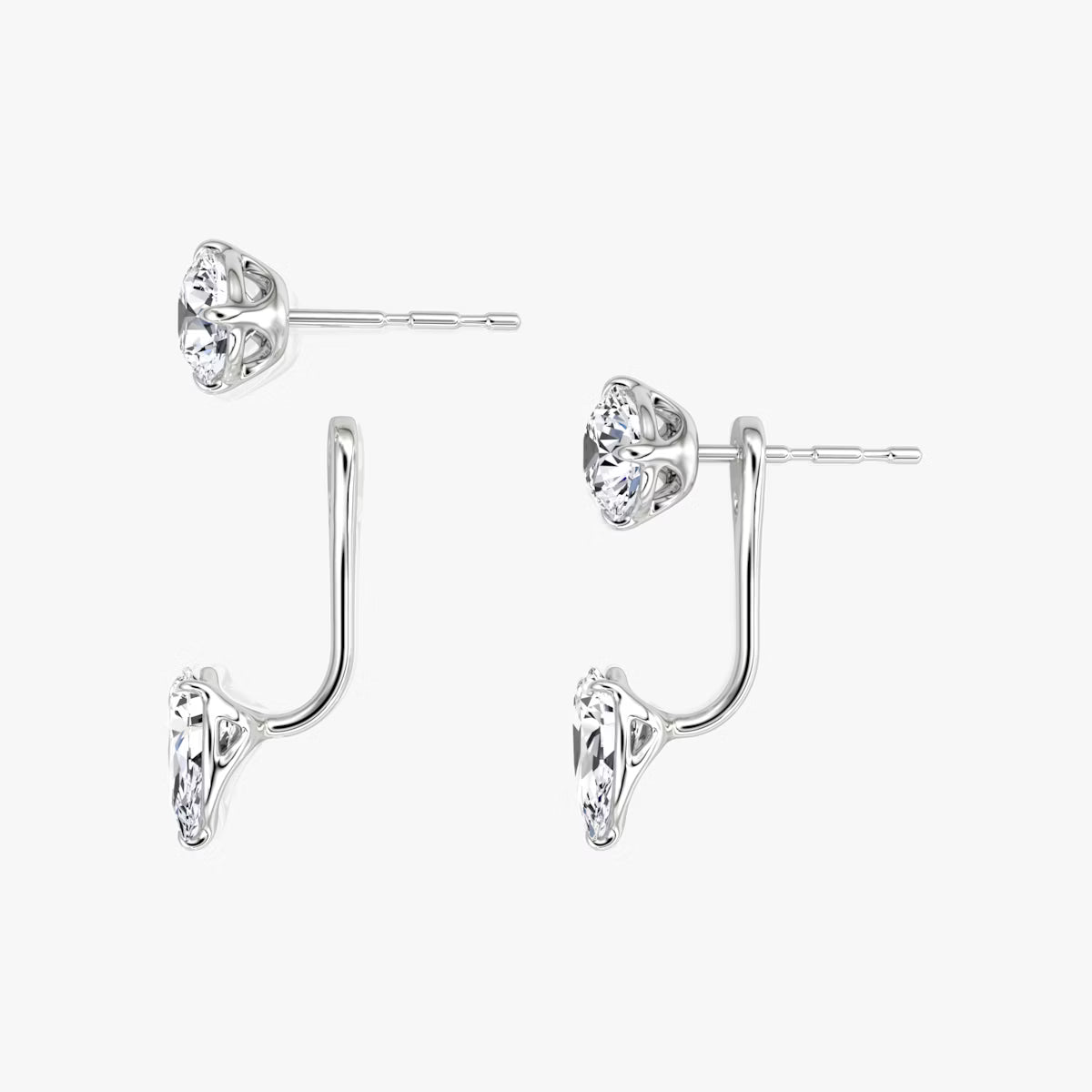 2.00ct Lab Grown Diamond Solitaire Stud & Drop Ear Jacket |IGI Certified