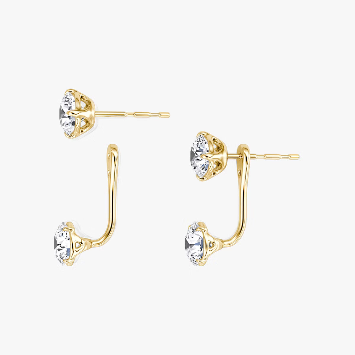 2.00ct Lab Grown Diamond Solitaire Stud & Drop Ear Jacket |IGI Certified