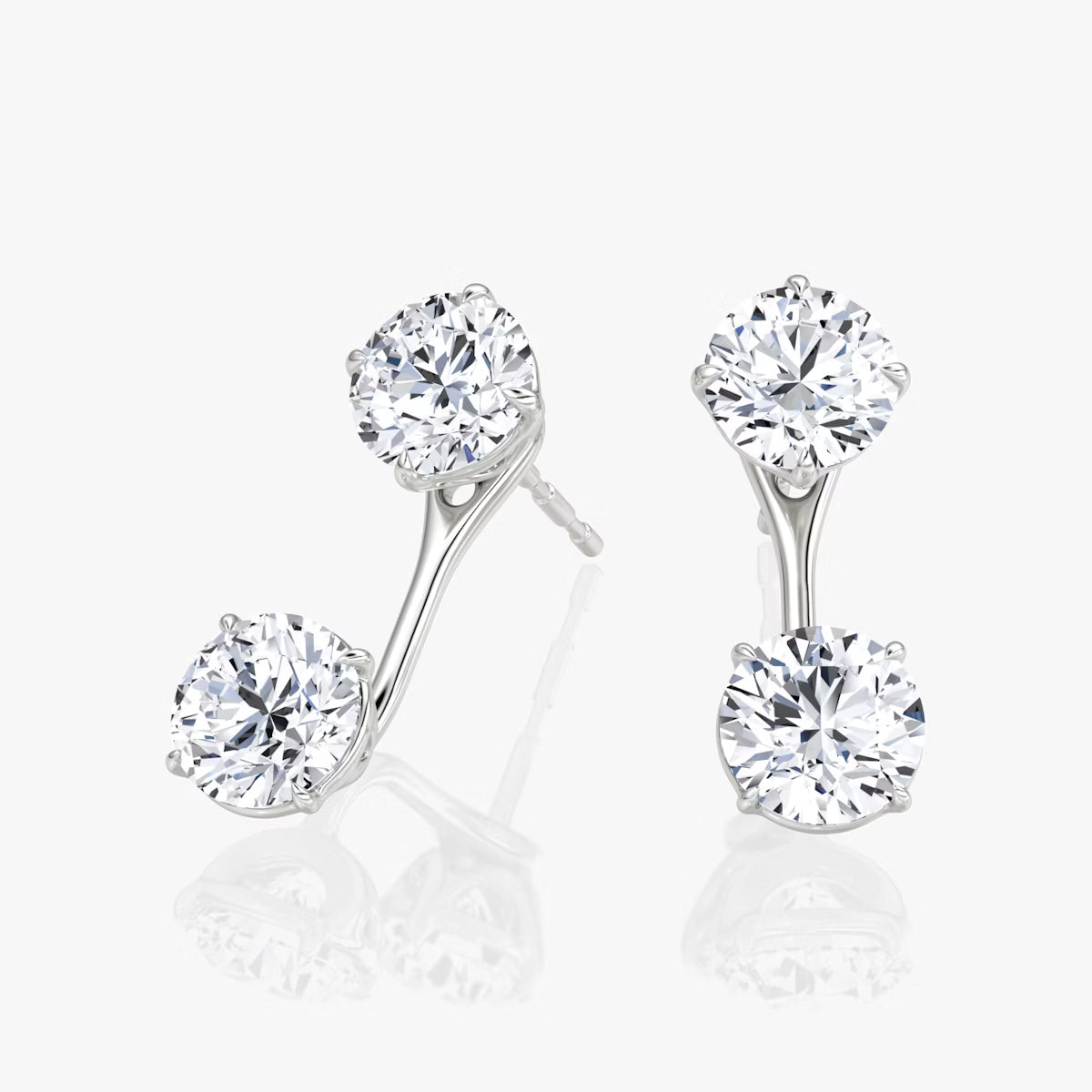 2.00ct Lab Grown Diamond Solitaire Stud & Drop Ear Jacket |IGI Certified