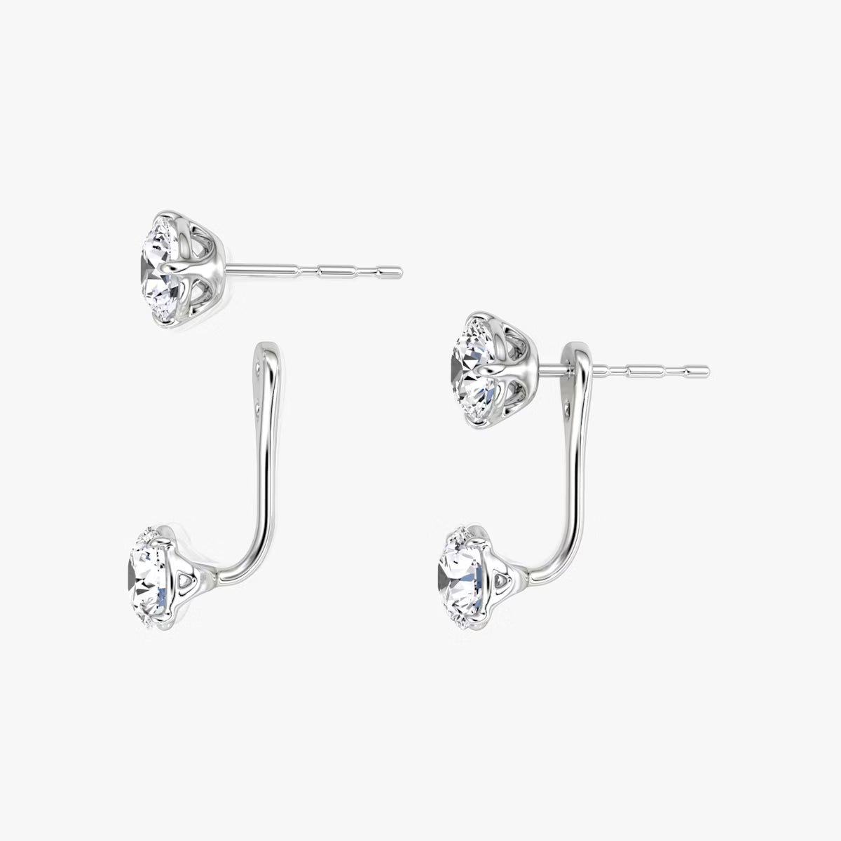 2.00ct Lab Grown Diamond Solitaire Stud & Drop Ear Jacket |IGI Certified