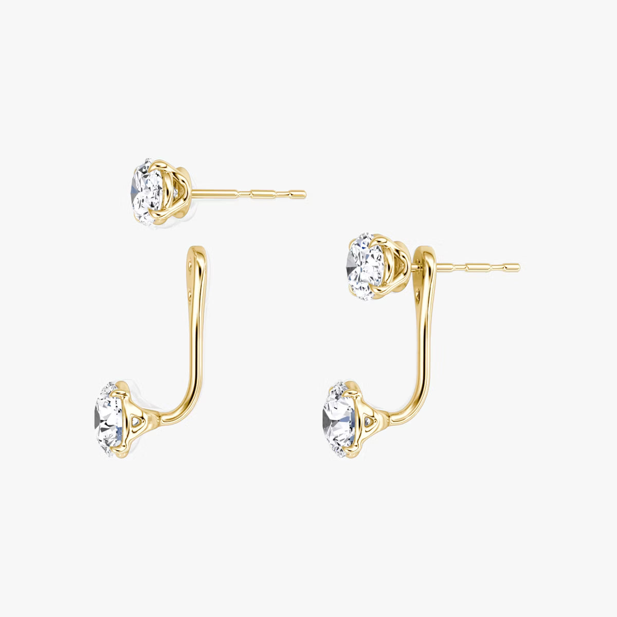 2.00ct Lab Grown Diamond Solitaire Stud & Drop Ear Jacket |IGI Certified