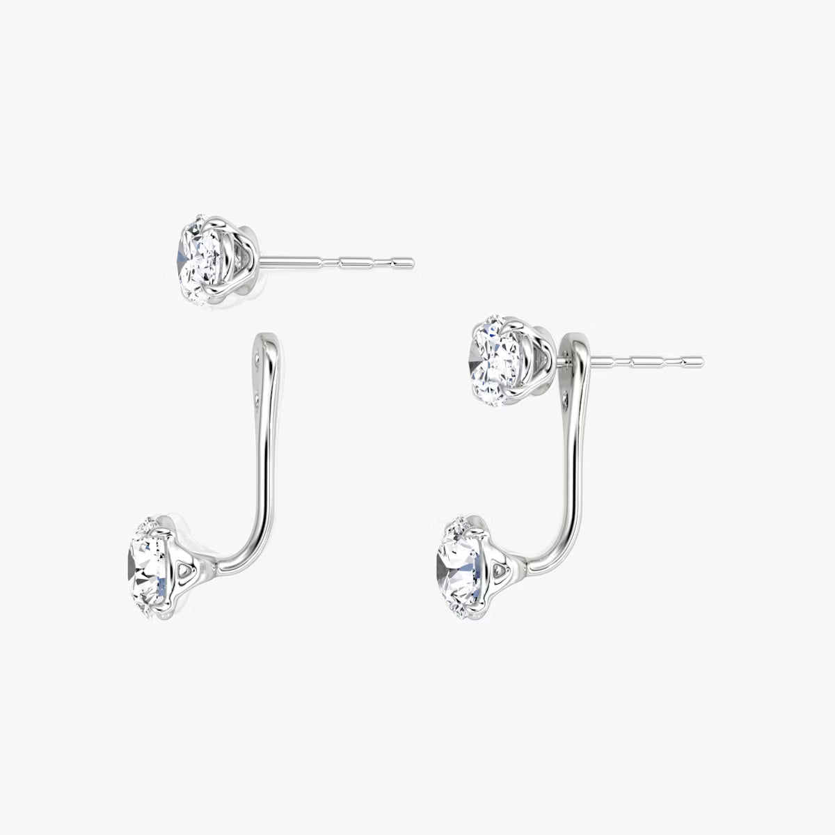 2.00ct Lab Grown Diamond Solitaire Stud & Drop Ear Jacket |IGI Certified